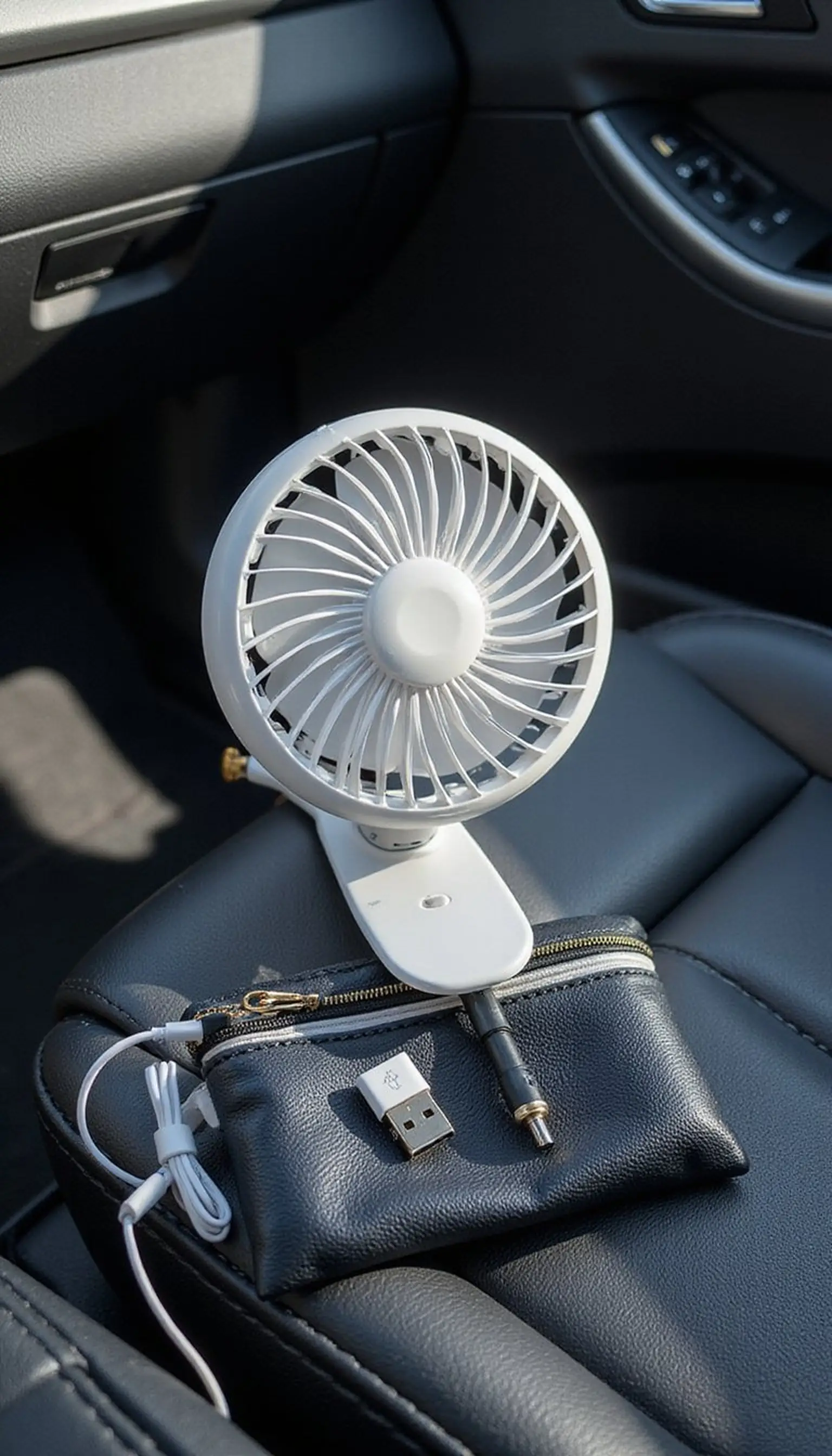 Clip-on mini fan for fresh airflow