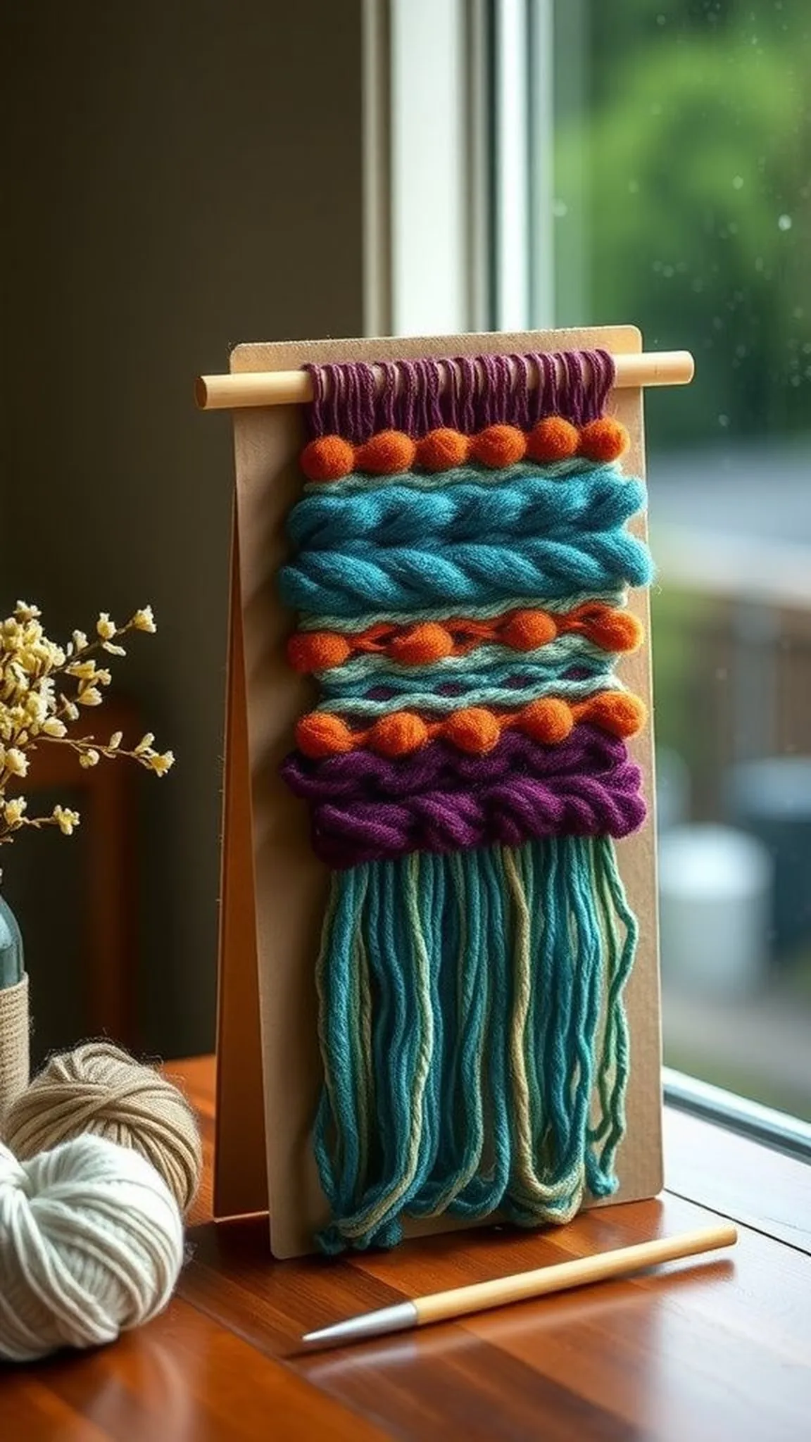 Mini wall hanging with moodier jewel tones