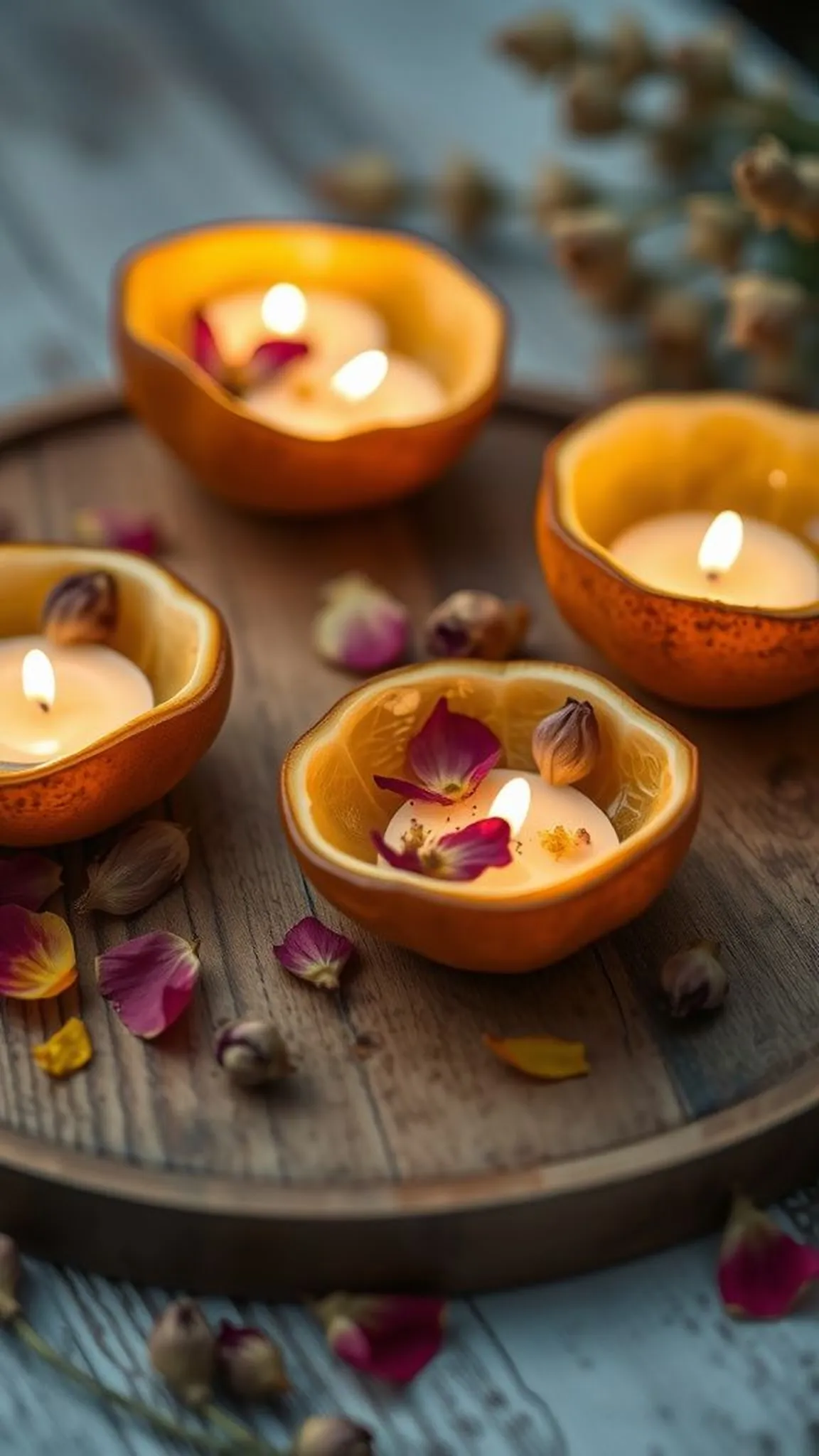 Botanical-Embedded Peel Holders with dried flowers