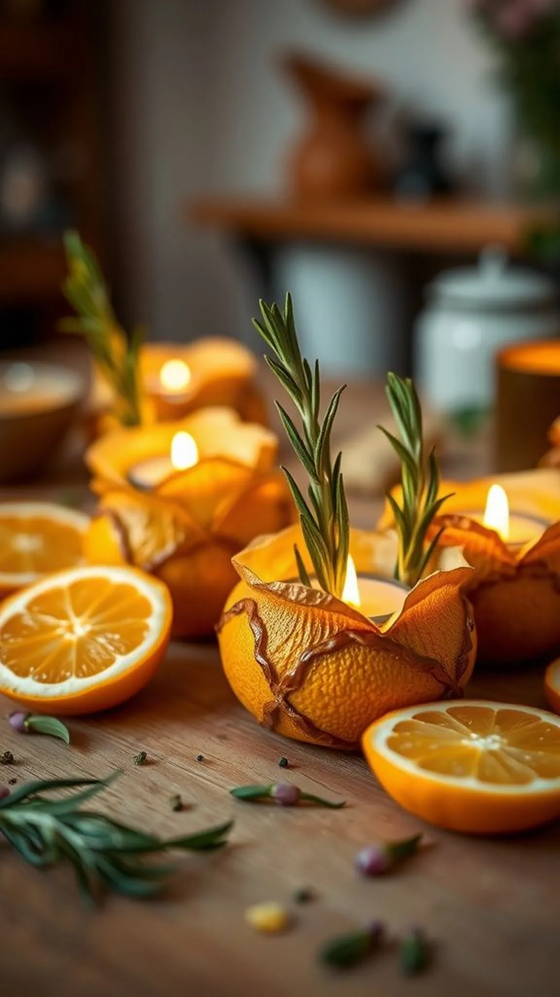 Herb-Studded Peel Holders with rosemary charm