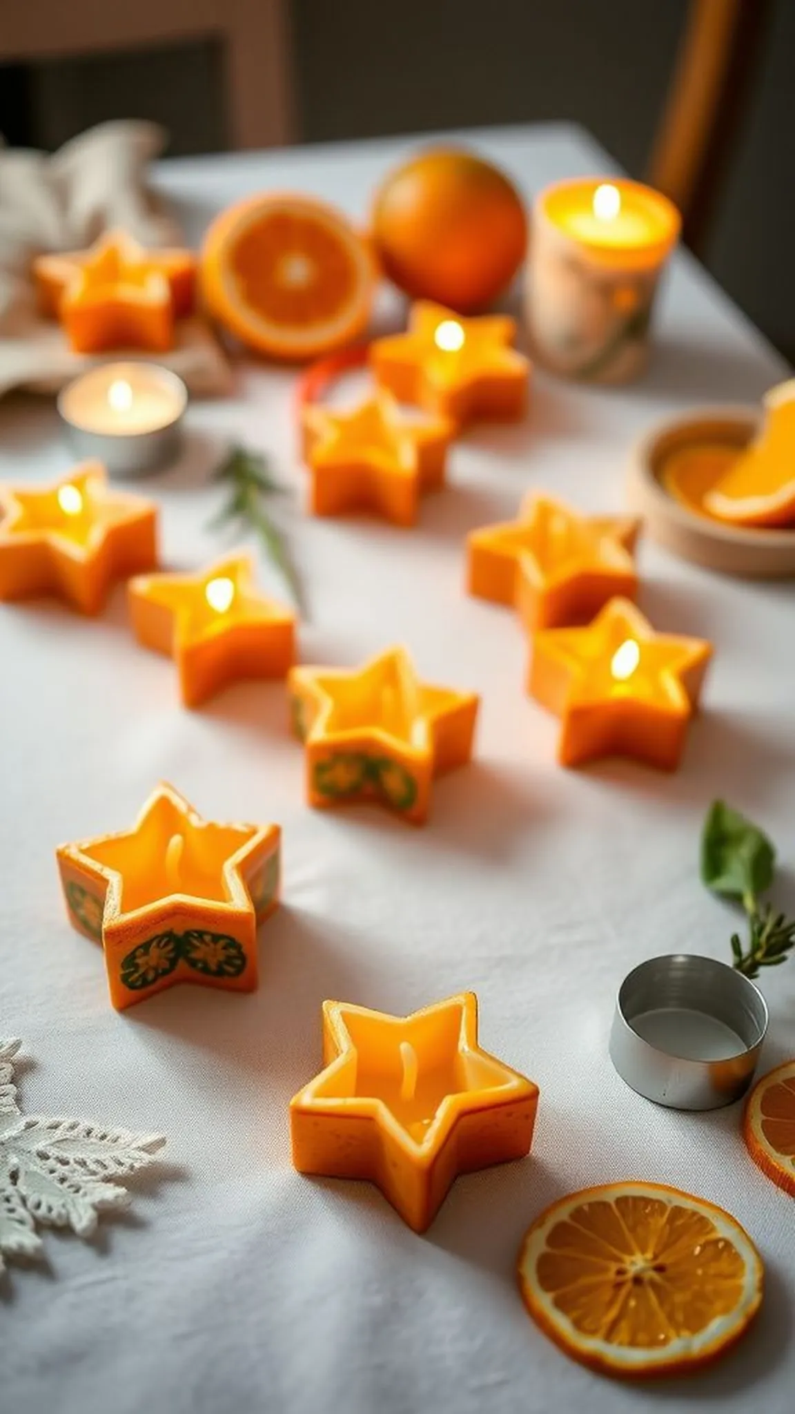 Mini Citrus Star Holders with cookie cutter shapes