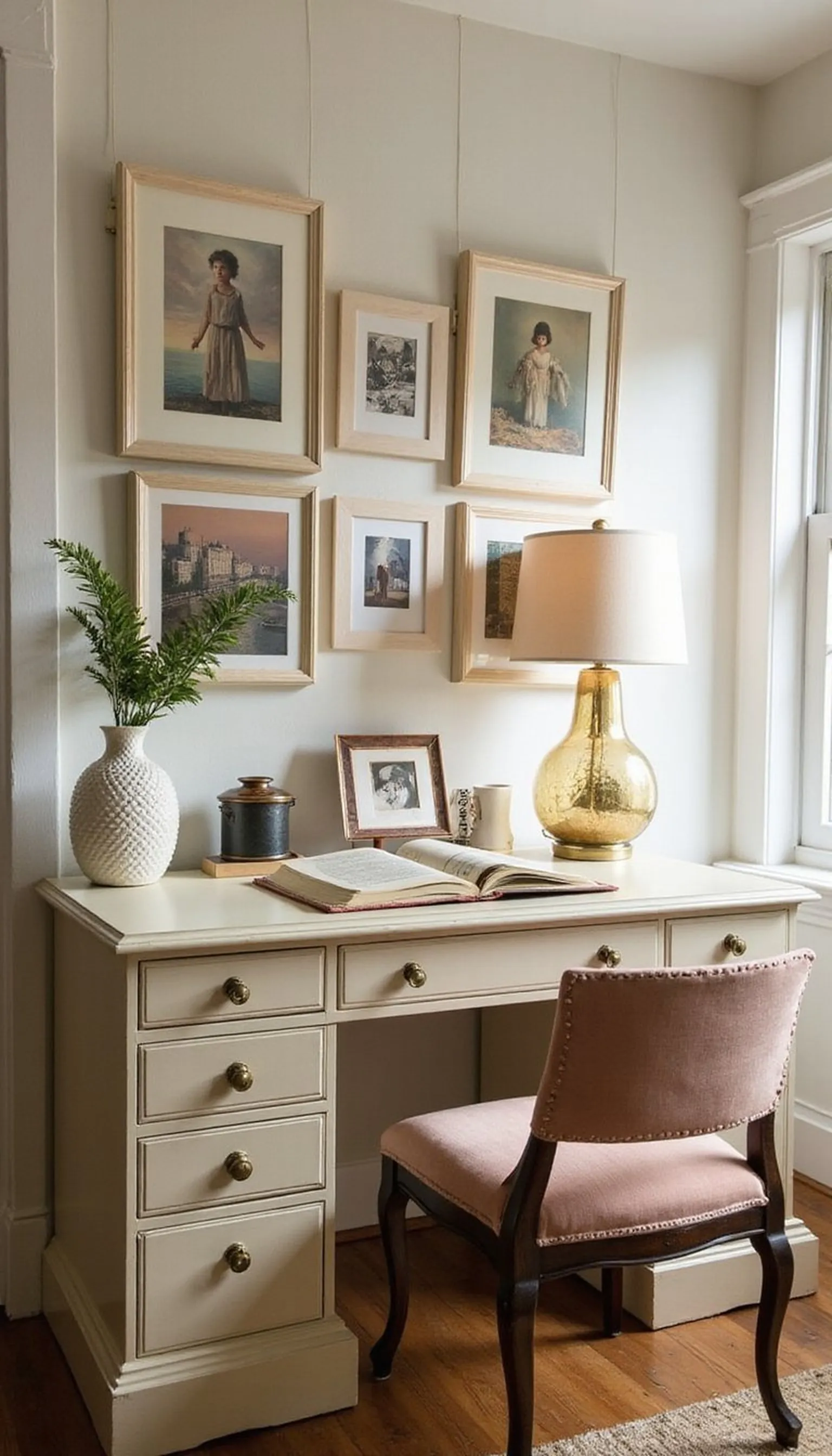 Vintage vibe with a repurposed dresser desk