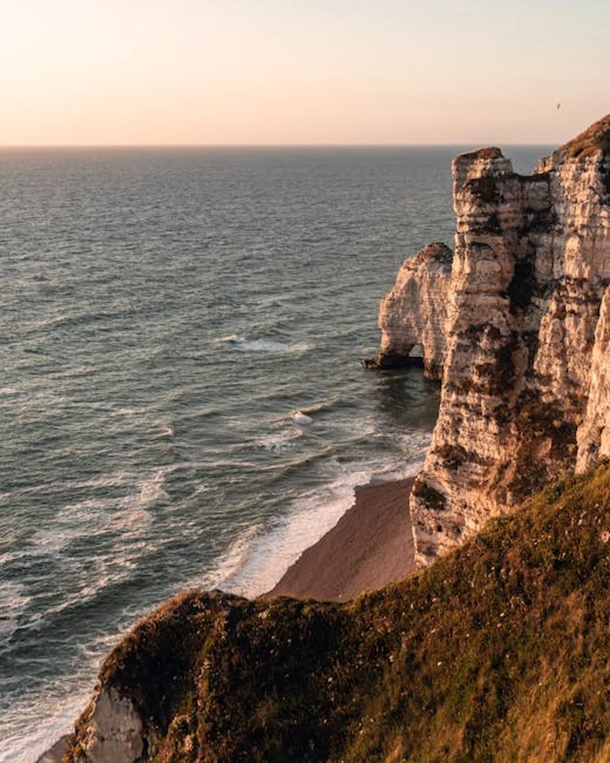 Etretat cliffs and the Falaise d'Aval arch, Normandy