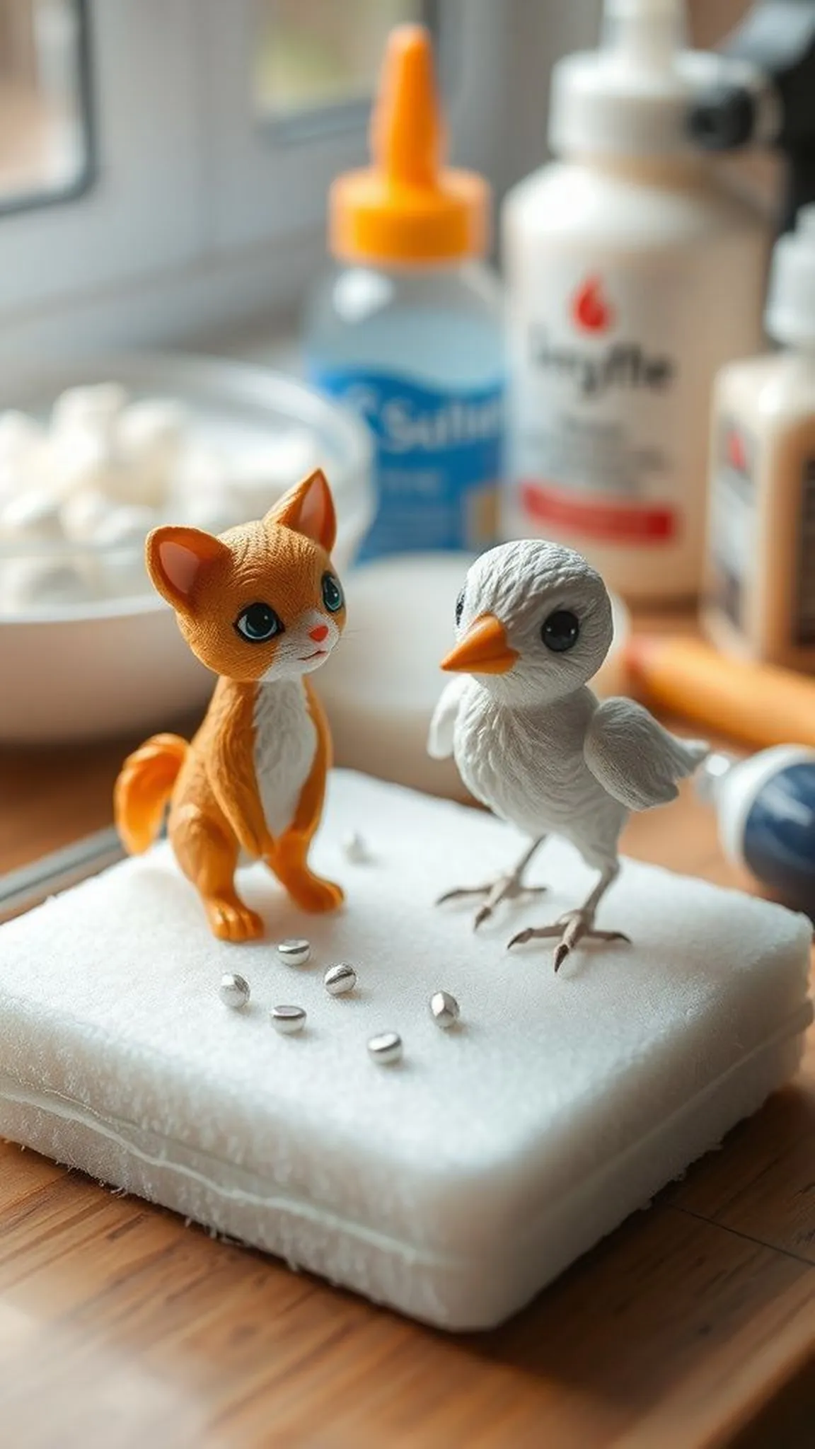 Mini animal figurines for shelf displays