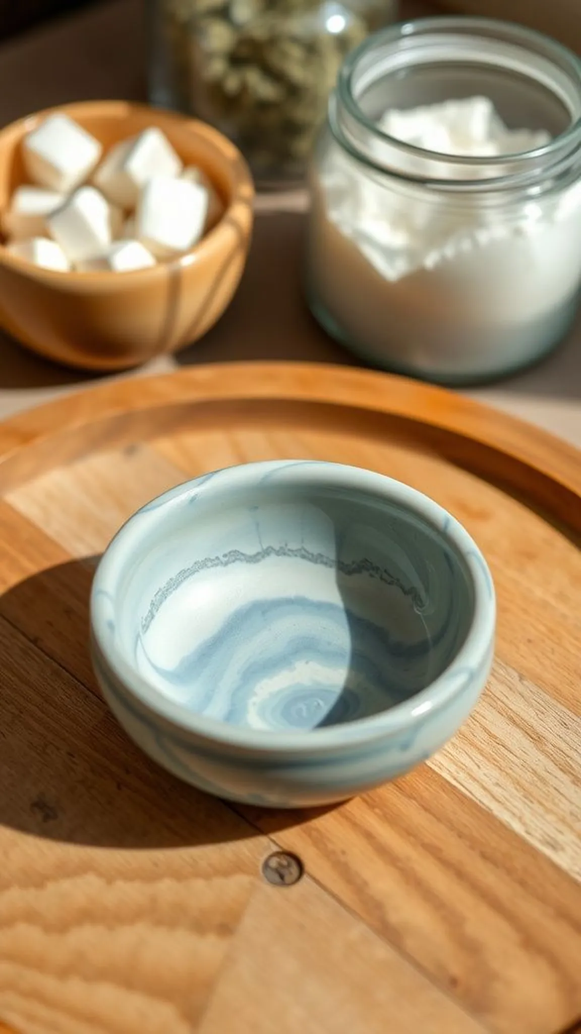 Mini ring dish with marbled finish
