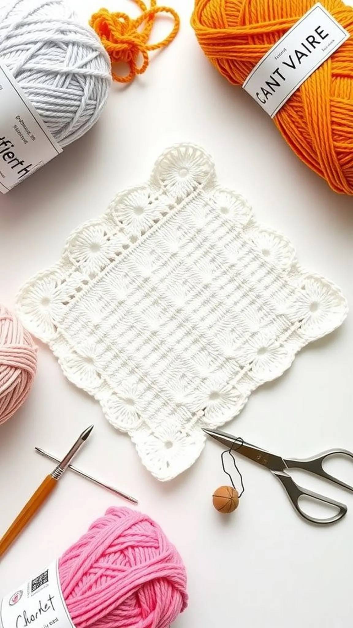 Corner-to-corner C2C colorful square dishcloth