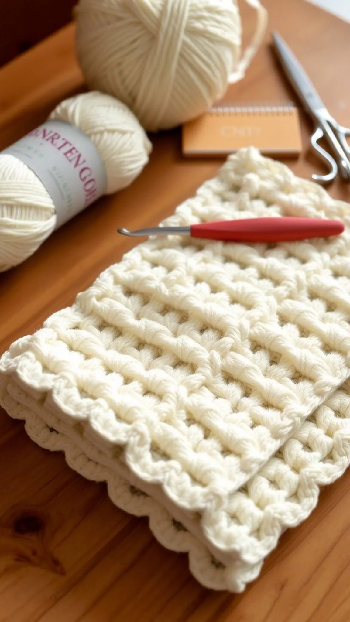 Textured basketweave cloth with cozy woven look