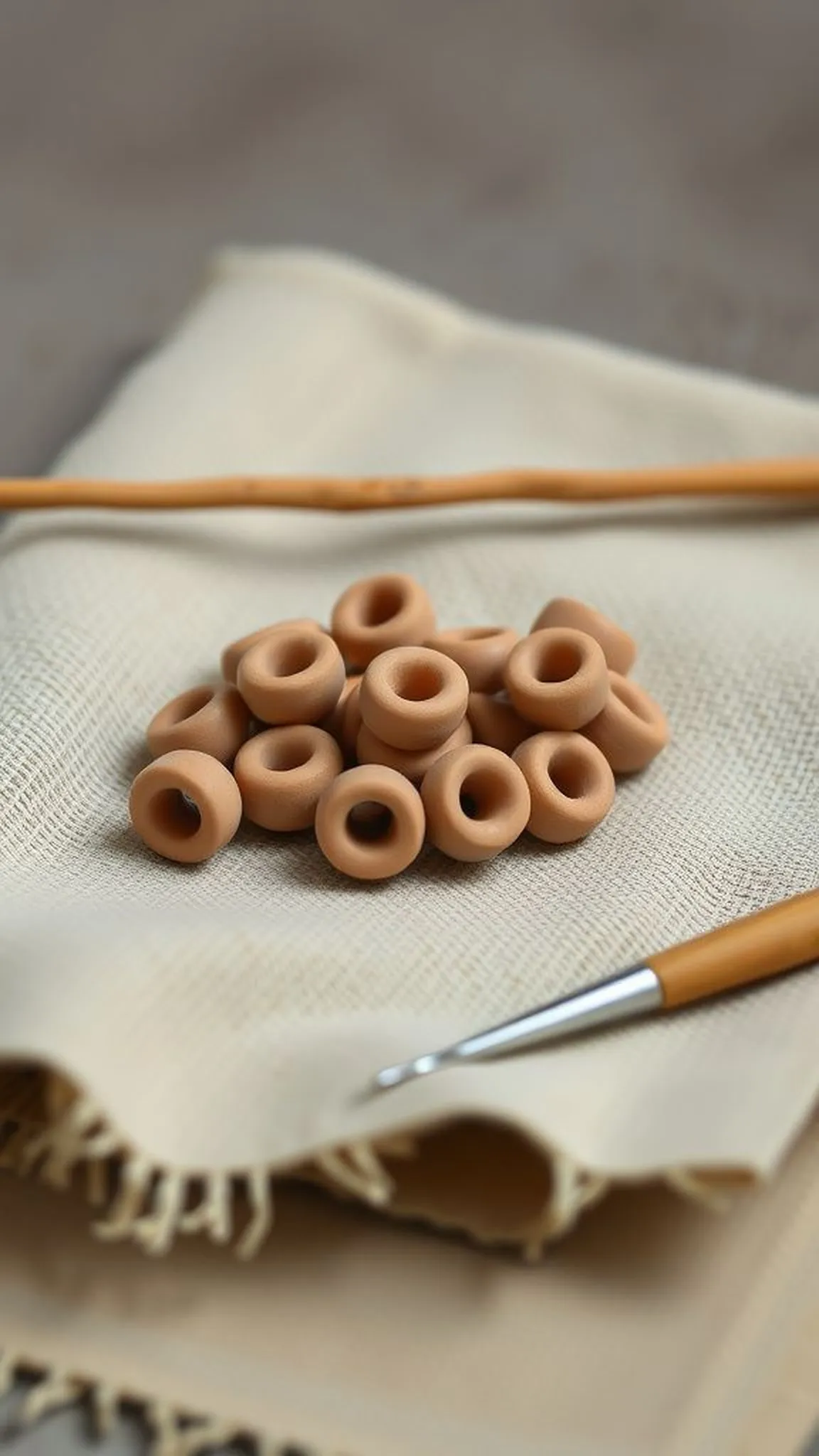 Large-hole clay beads for easy stringing