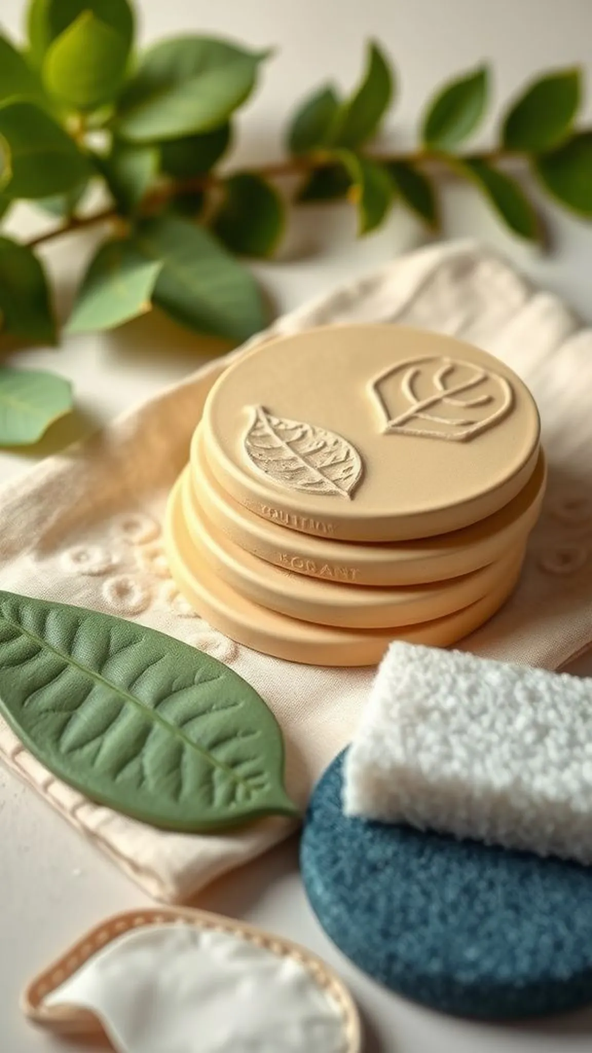 Leaf impression coaster set for easy pressing