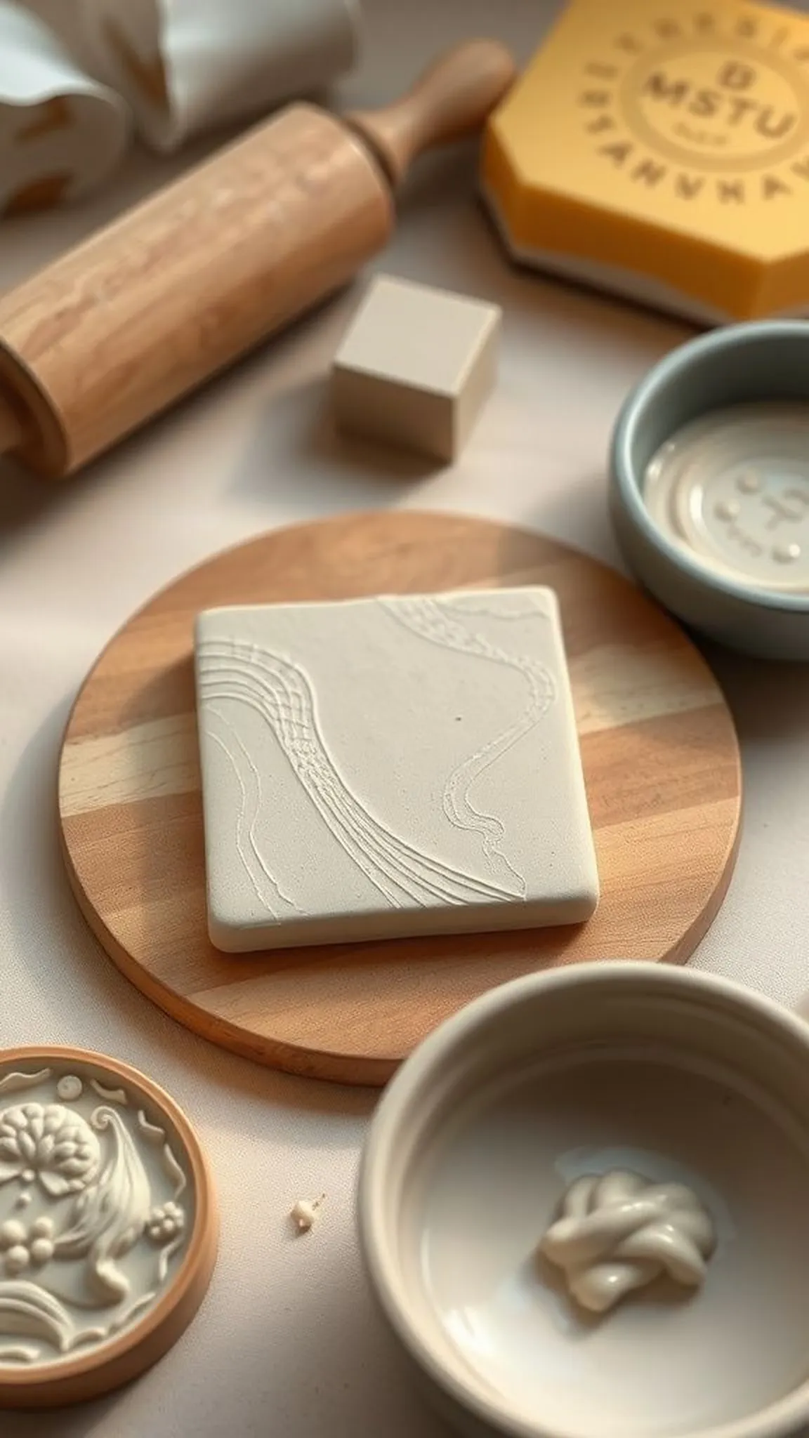 Textured tile with gentle stamp impressions