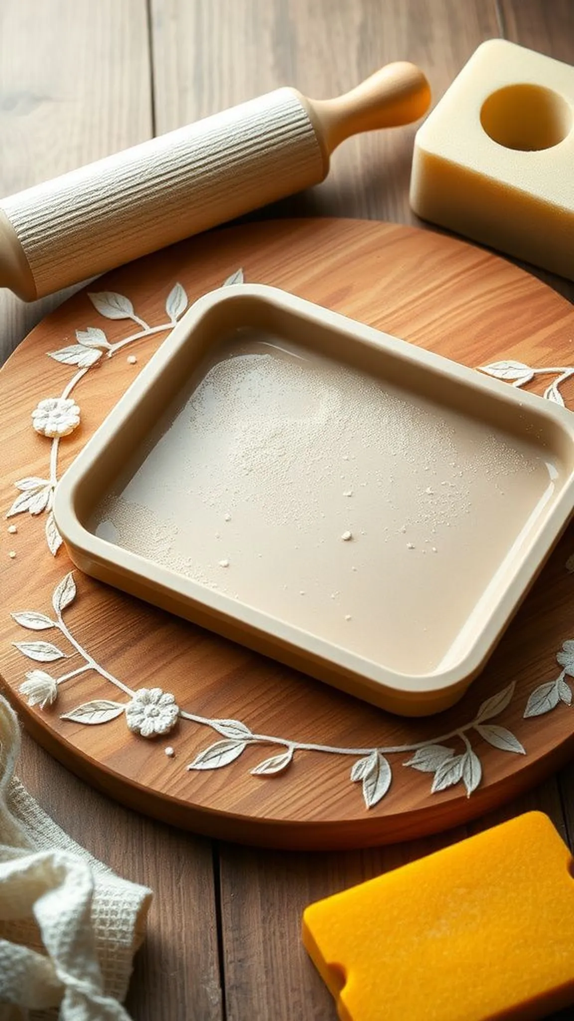 Wrist-friendly slab tray with cushioned rolling