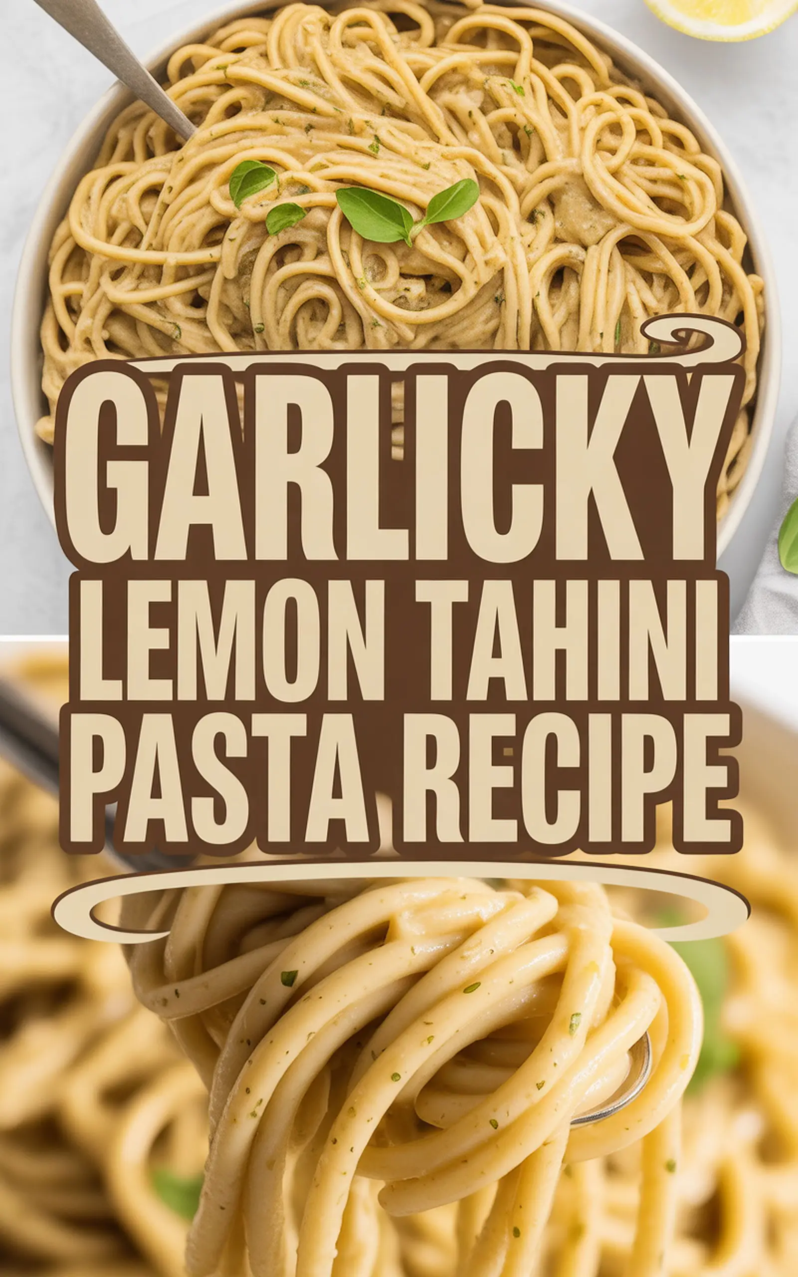 Garlicky Lemon Tahini Pasta Recipe - easy recipe with step by step instructions
