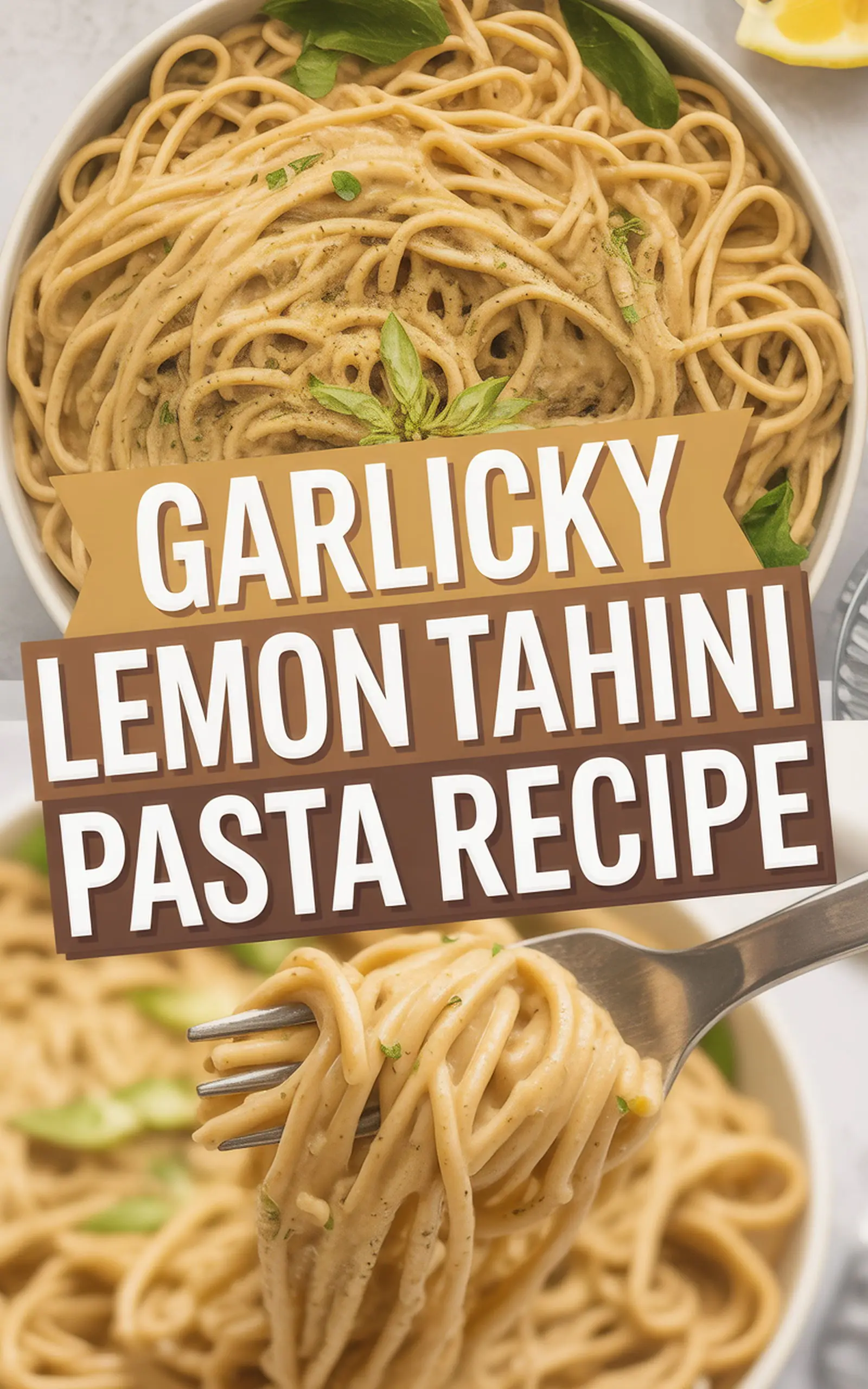 Garlicky Lemon Tahini Pasta Recipe - easy recipe with step by step instructions