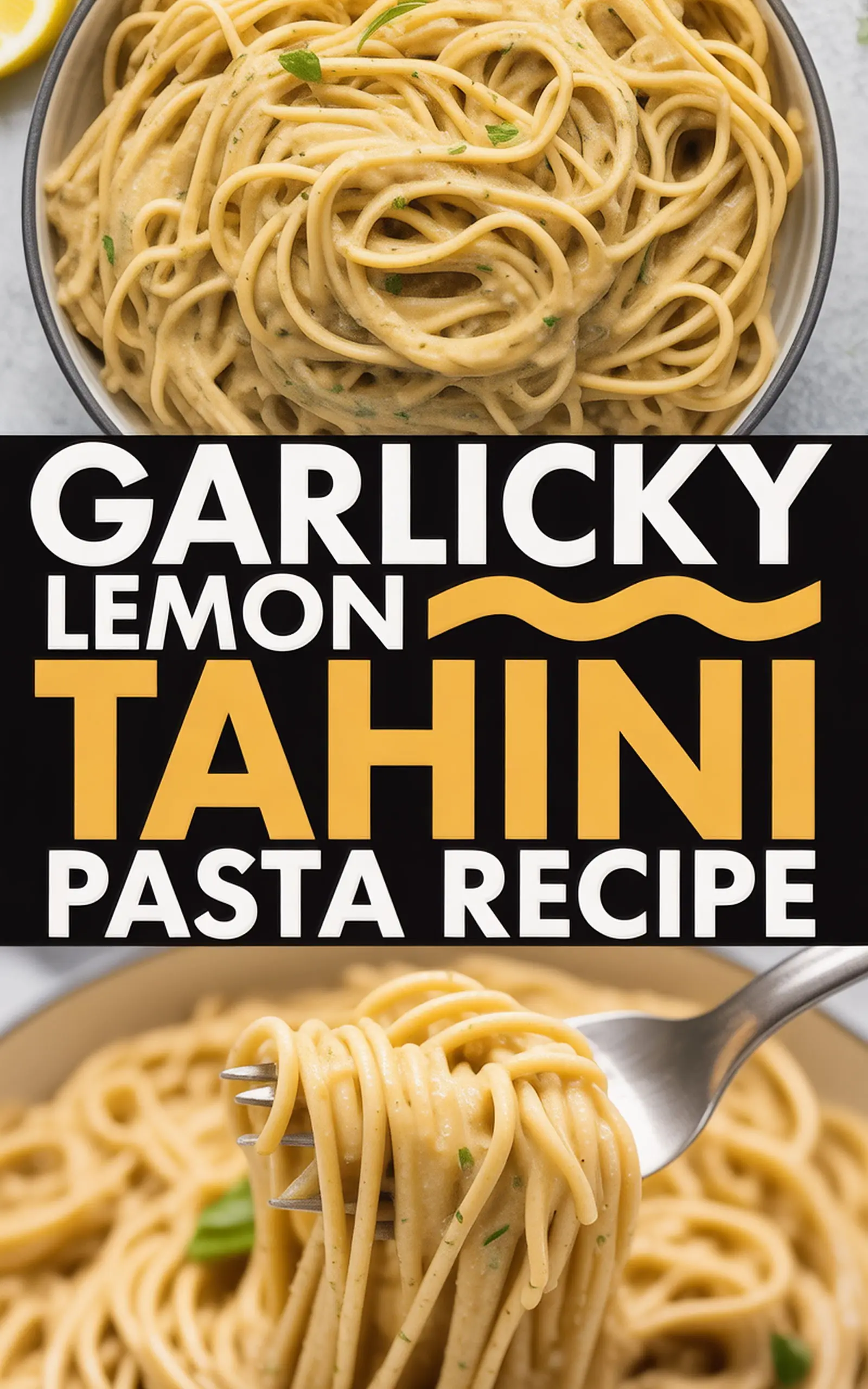 Garlicky Lemon Tahini Pasta Recipe - easy recipe with step by step instructions