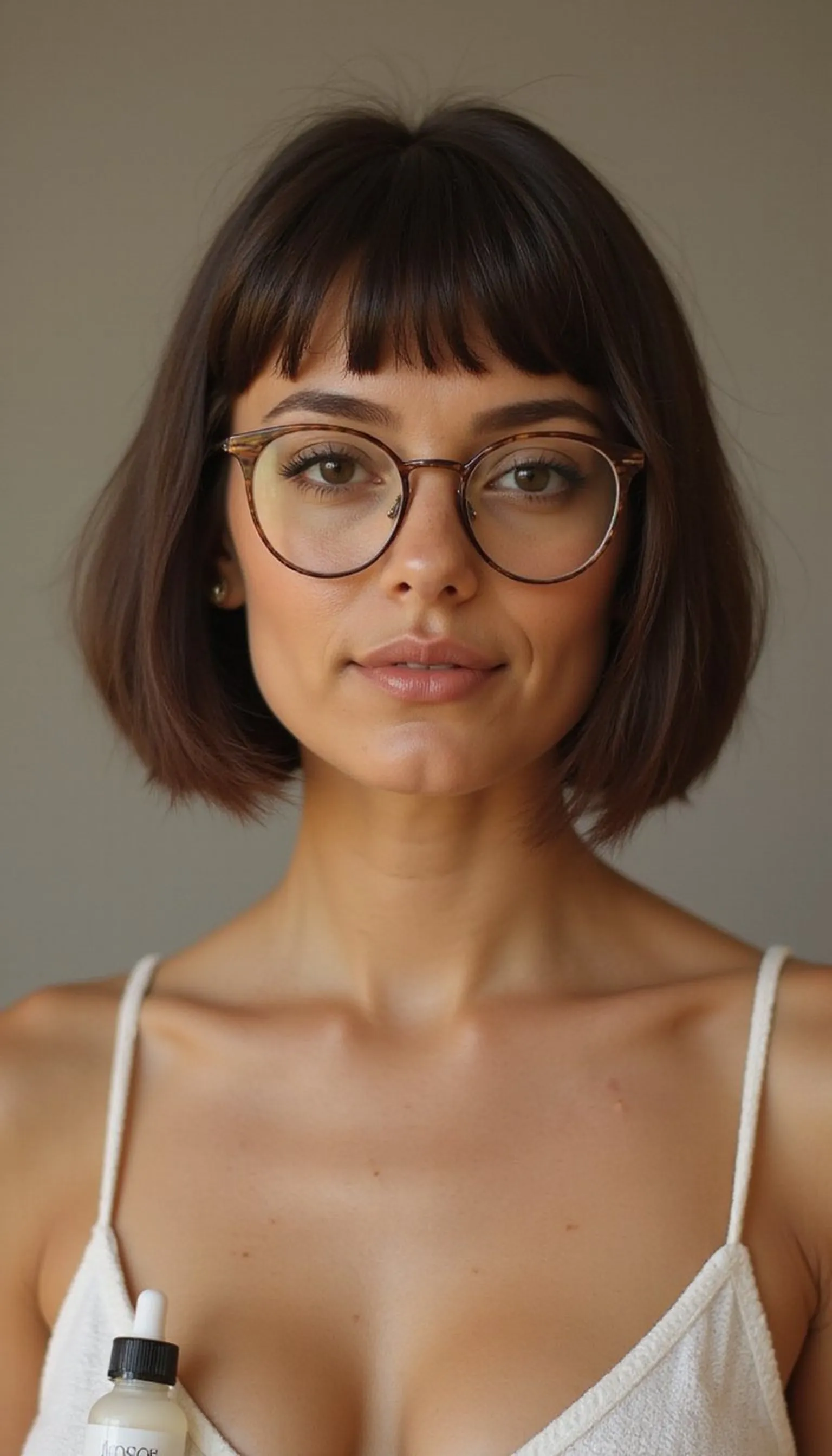 Blunt Bob With Clean Lines For Glasses