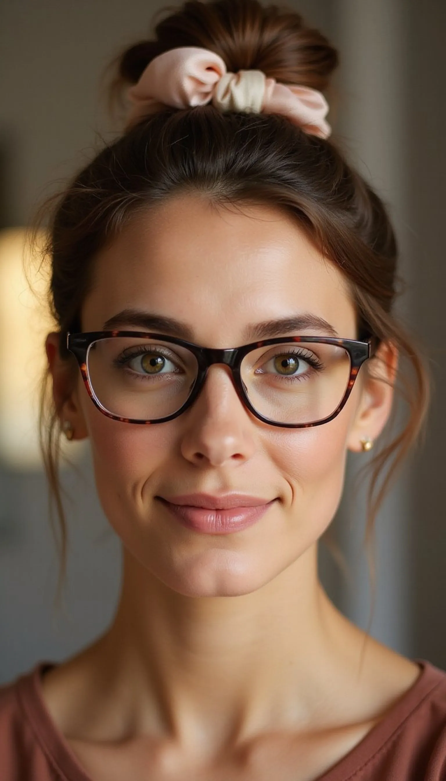 Half-Up Top Knot That Shows Off Frames