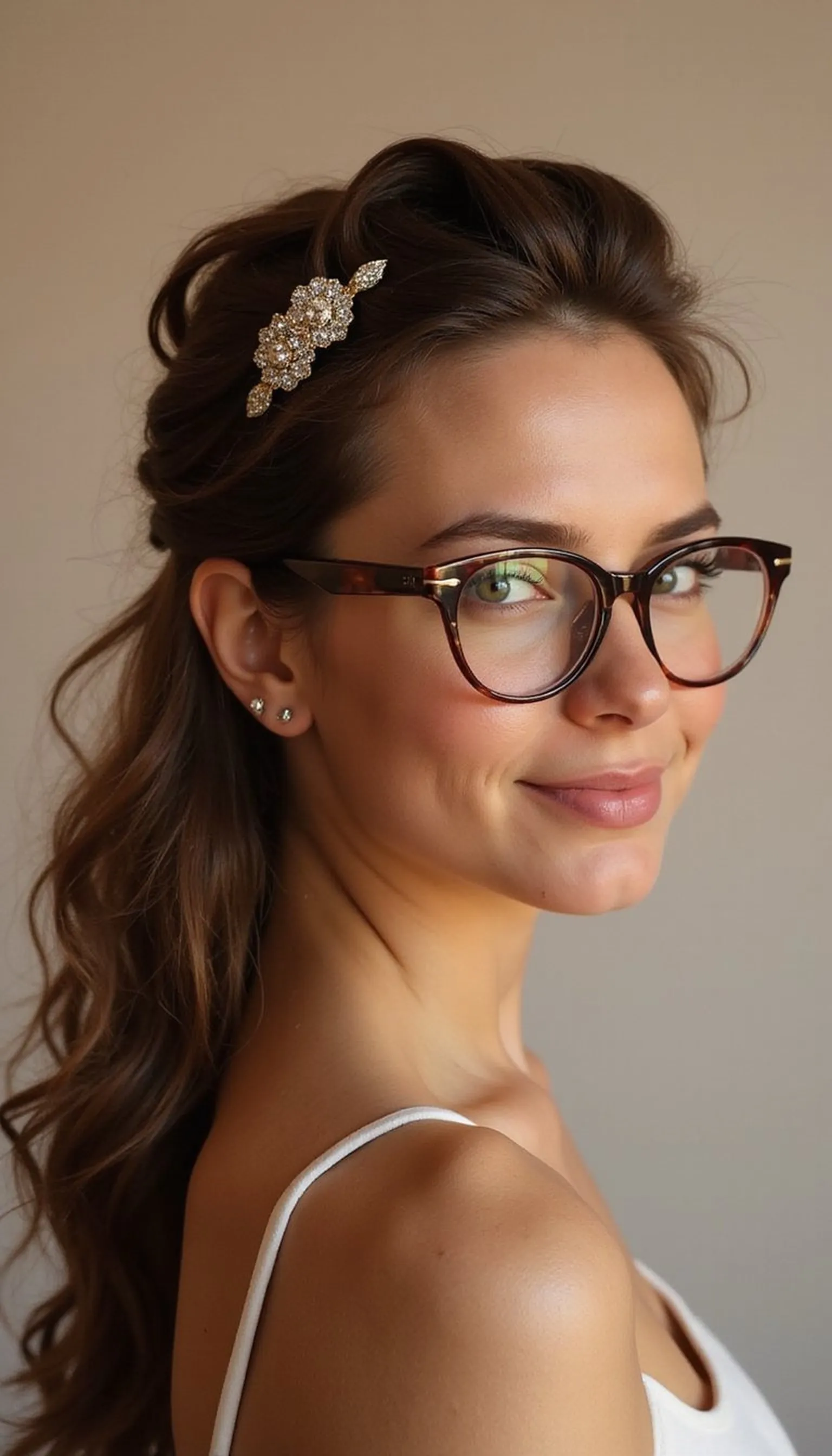 Twist-Back Half Up That Shows Off Frames