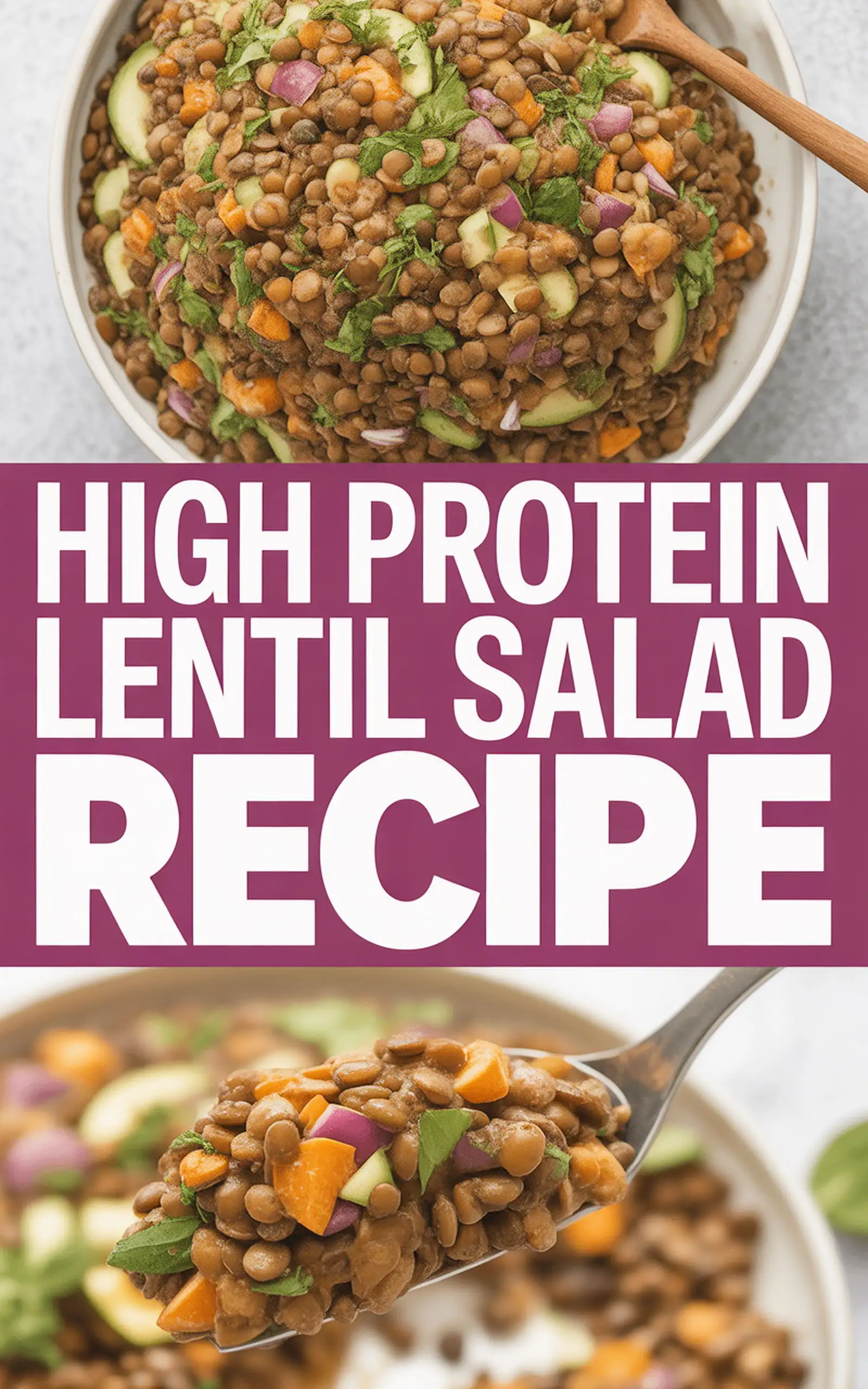 High Protein Lentil Salad Recipe - easy recipe with step by step instructions