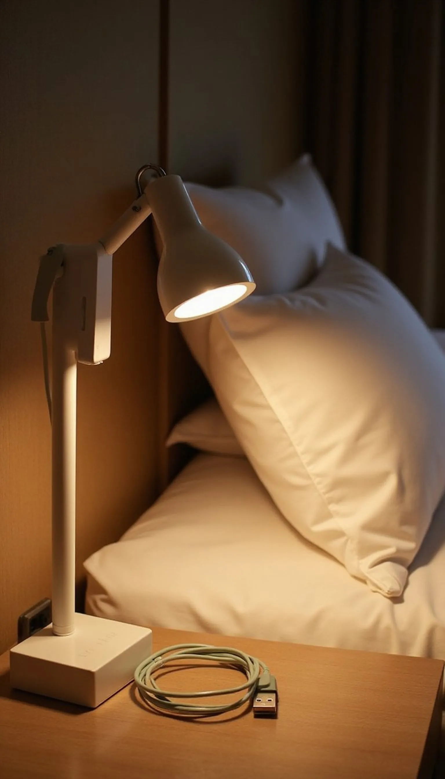 Clip-on bedside lamp with warm dimming