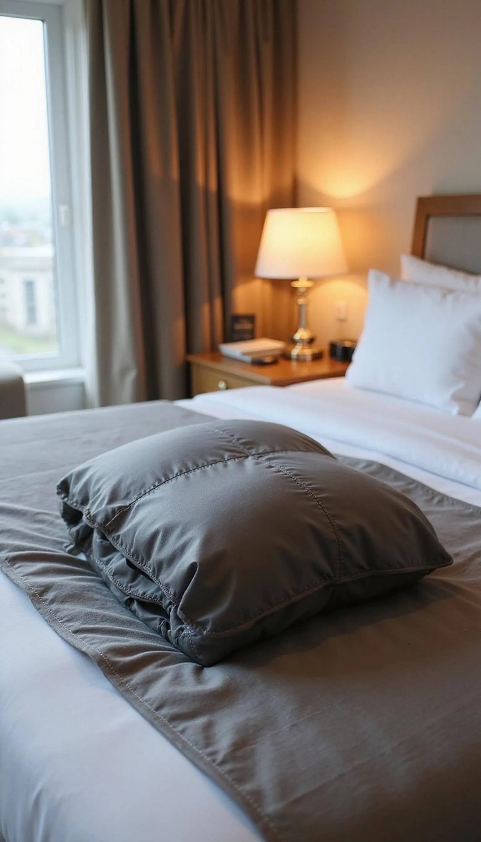 Weighted travel blanket to feel grounded and cozy
