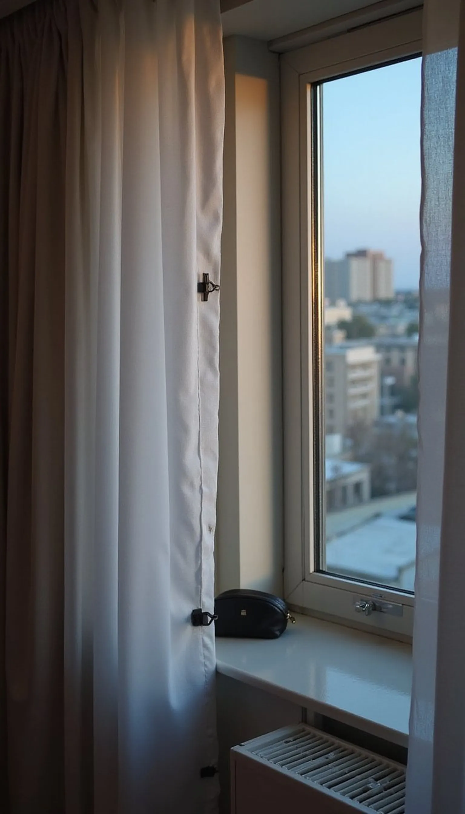 Blackout curtain clips to block seam light