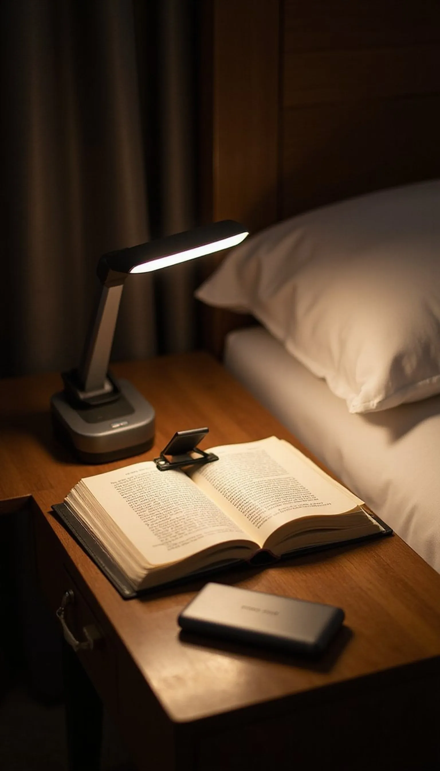 Clip-on LED reading light for late-night pages