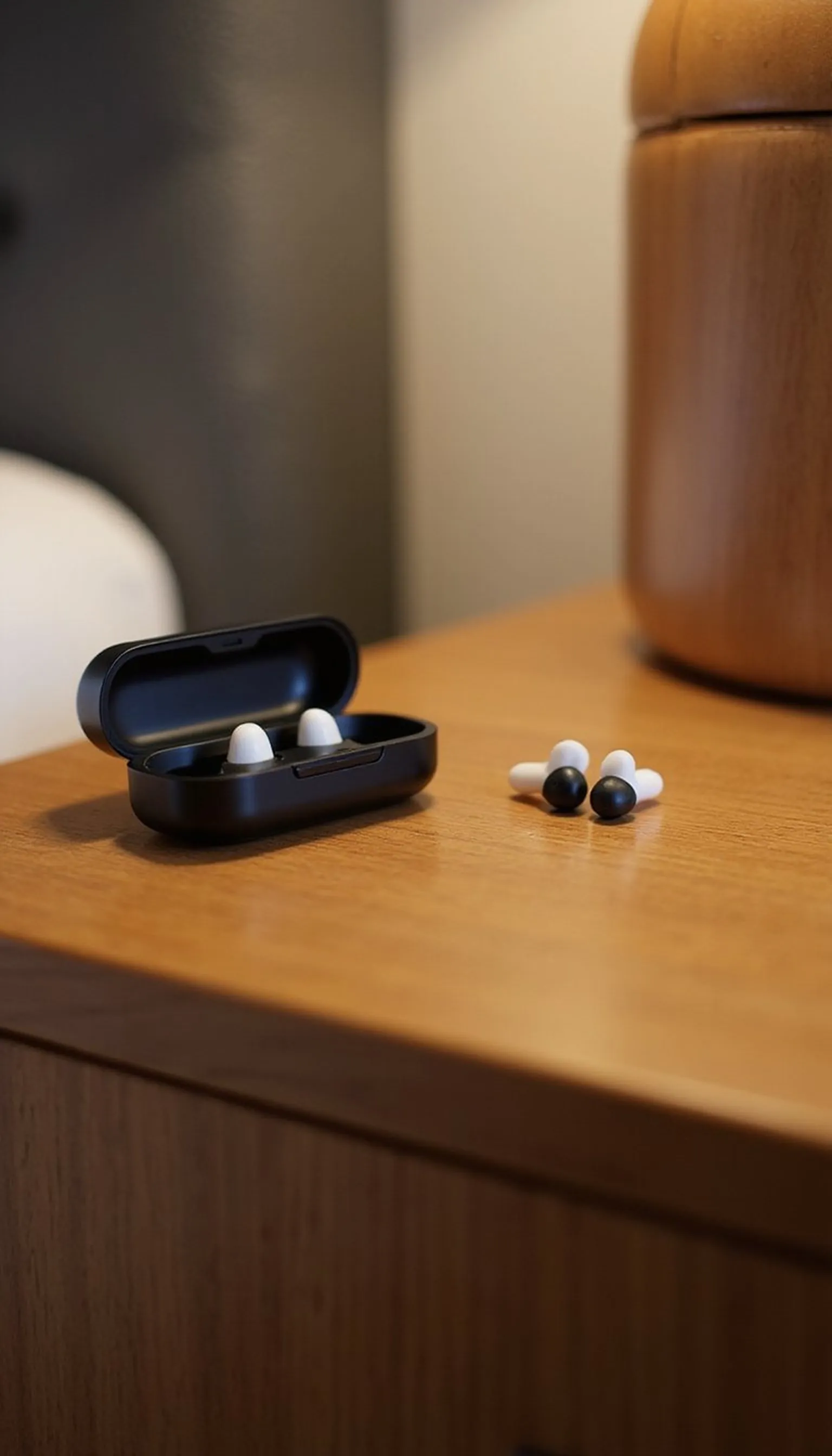 Comfort foam earplugs and compact case