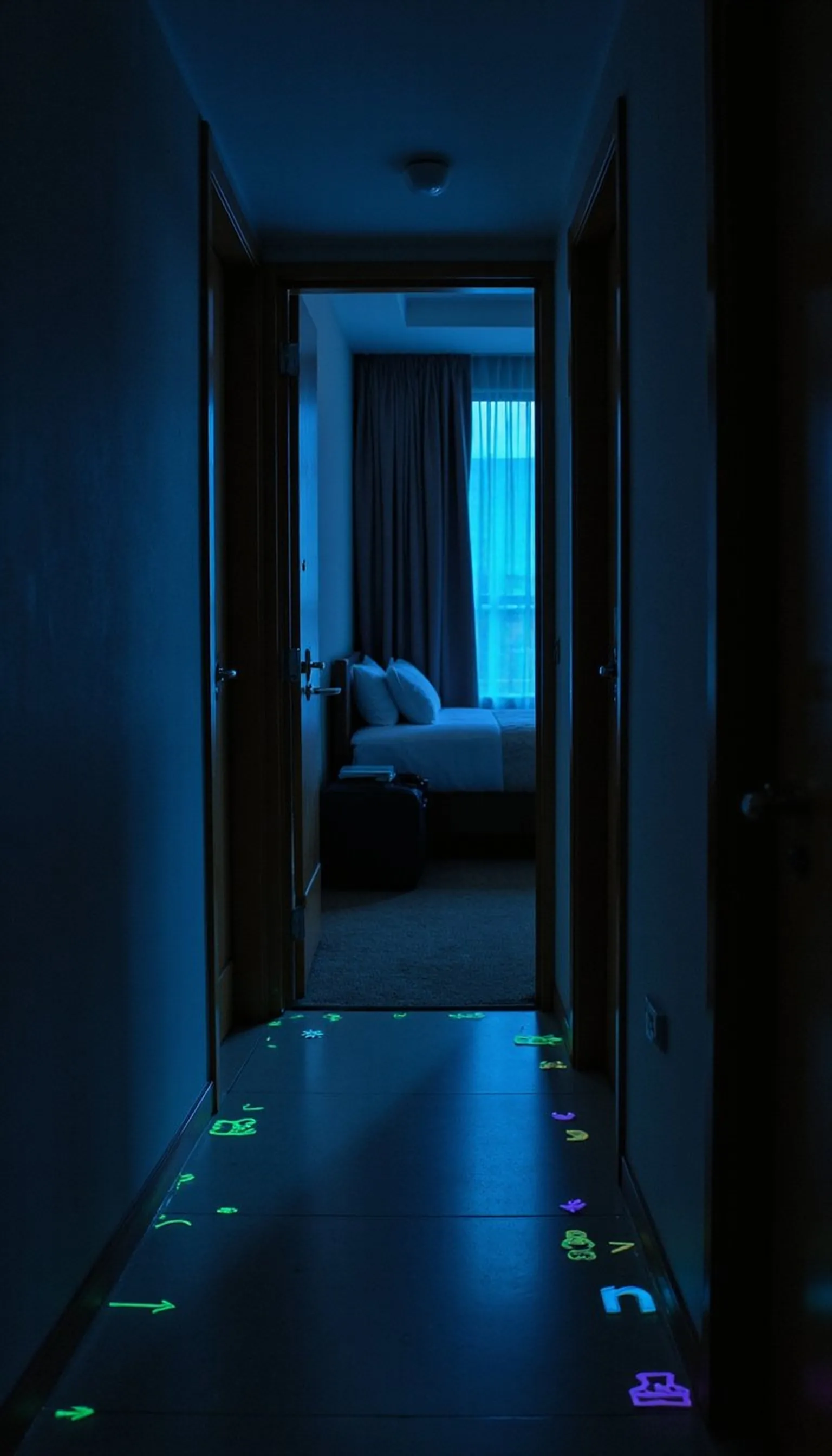 Glow-in-the-dark stickers for midnight paths