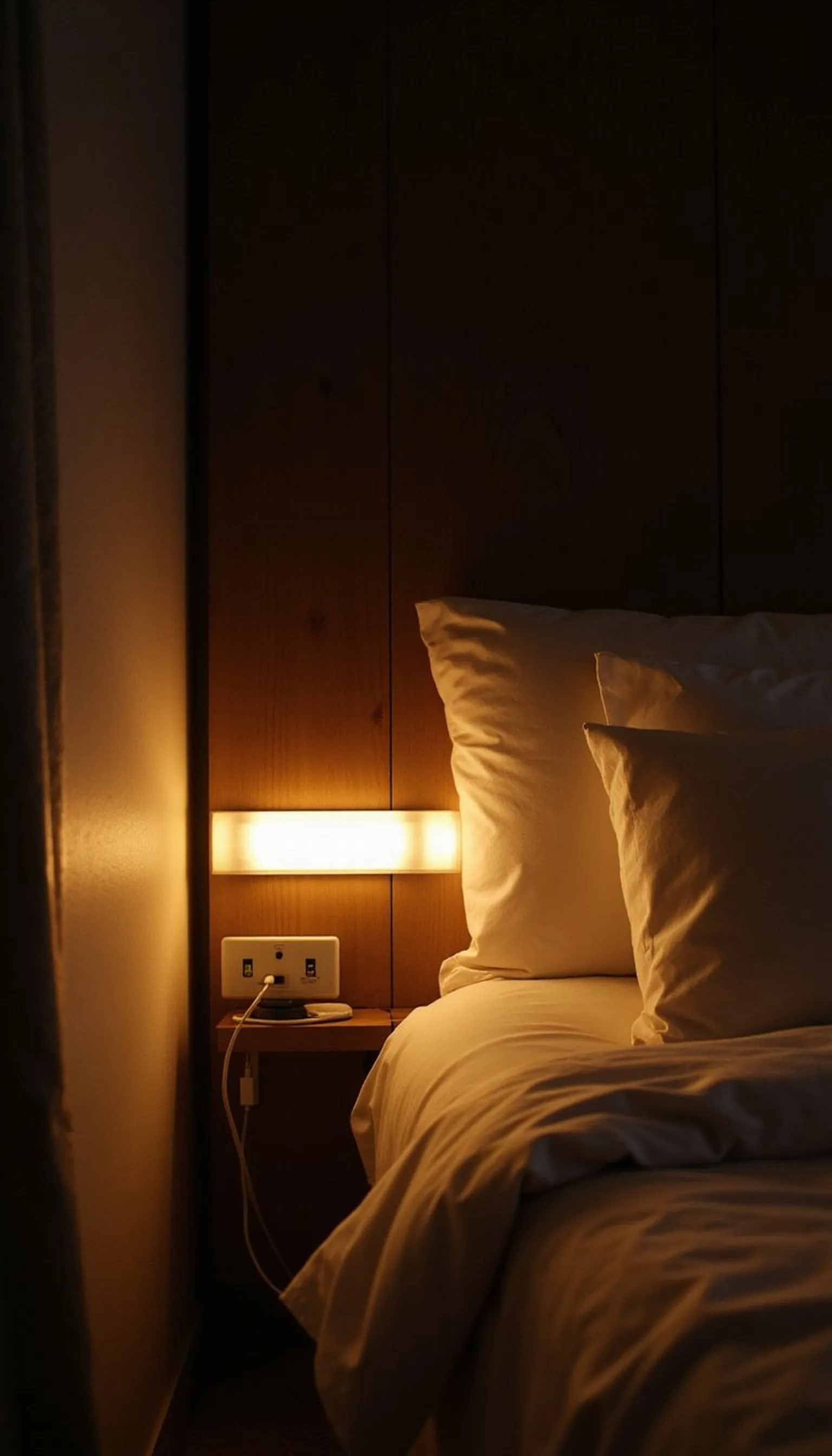LED night light strip for soft bedside glow