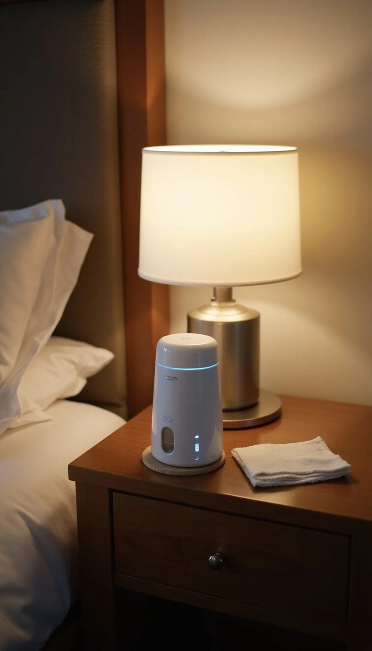 Mini travel humidifier to ease dry nights