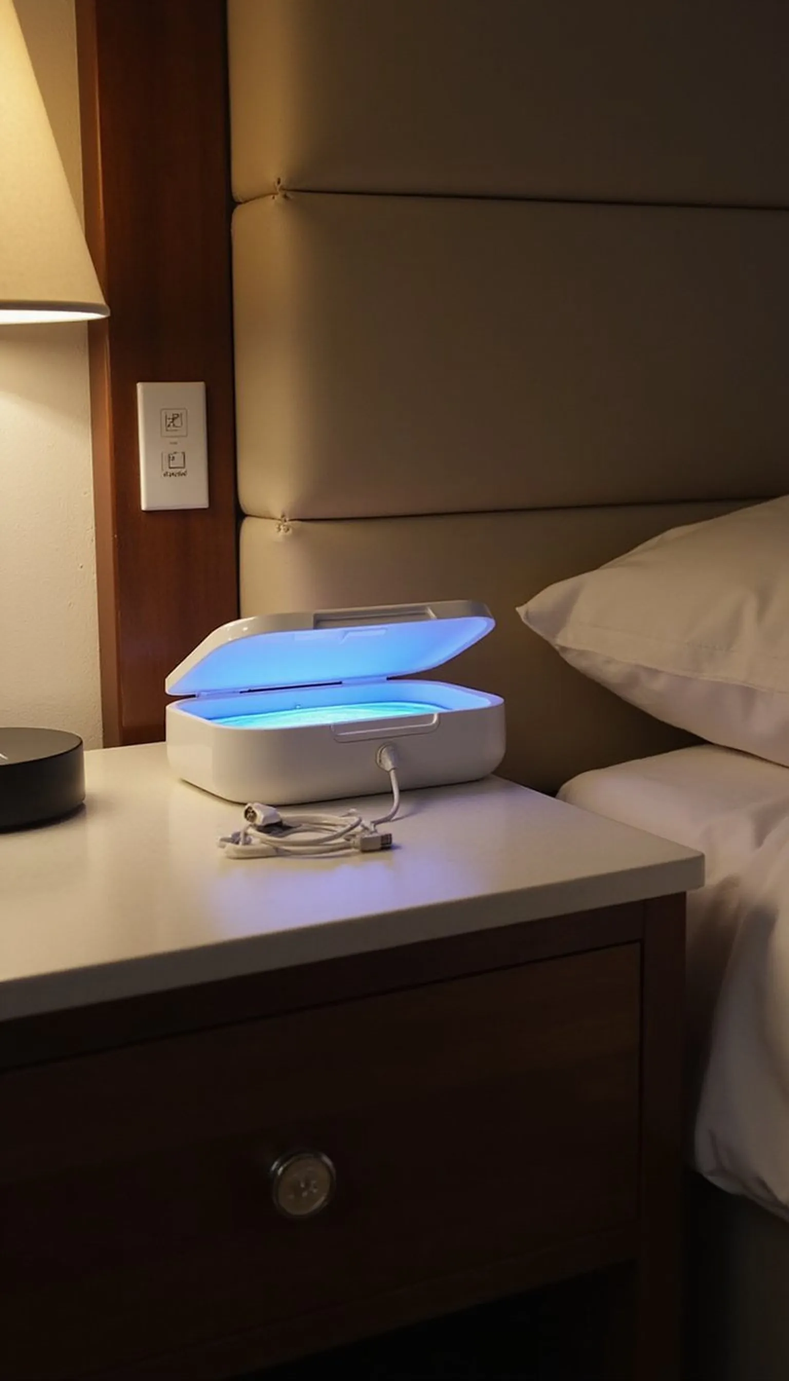 UV phone sanitizer for bedside hygiene