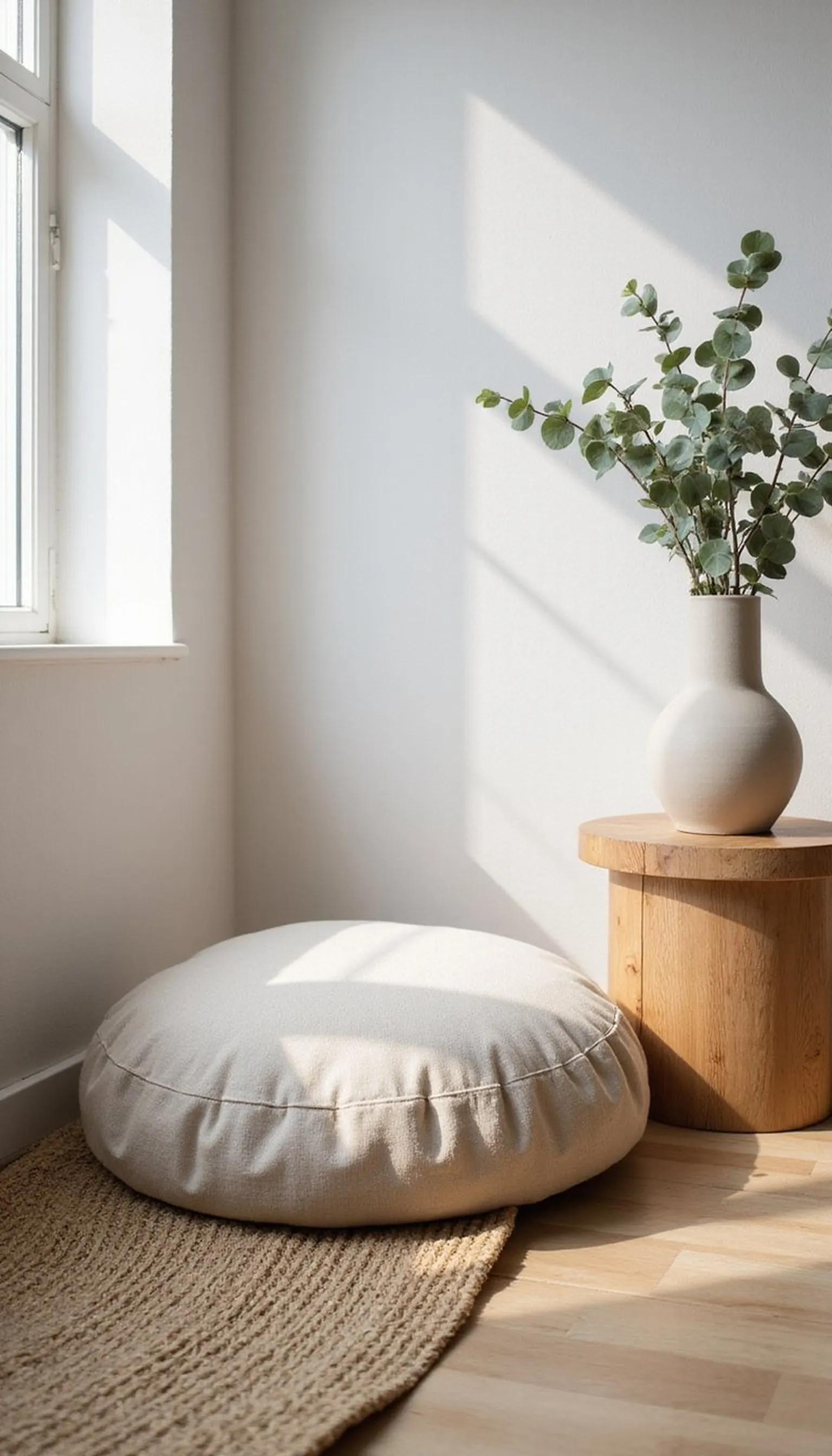 A Soft Floor Cushion and Low Table Setup