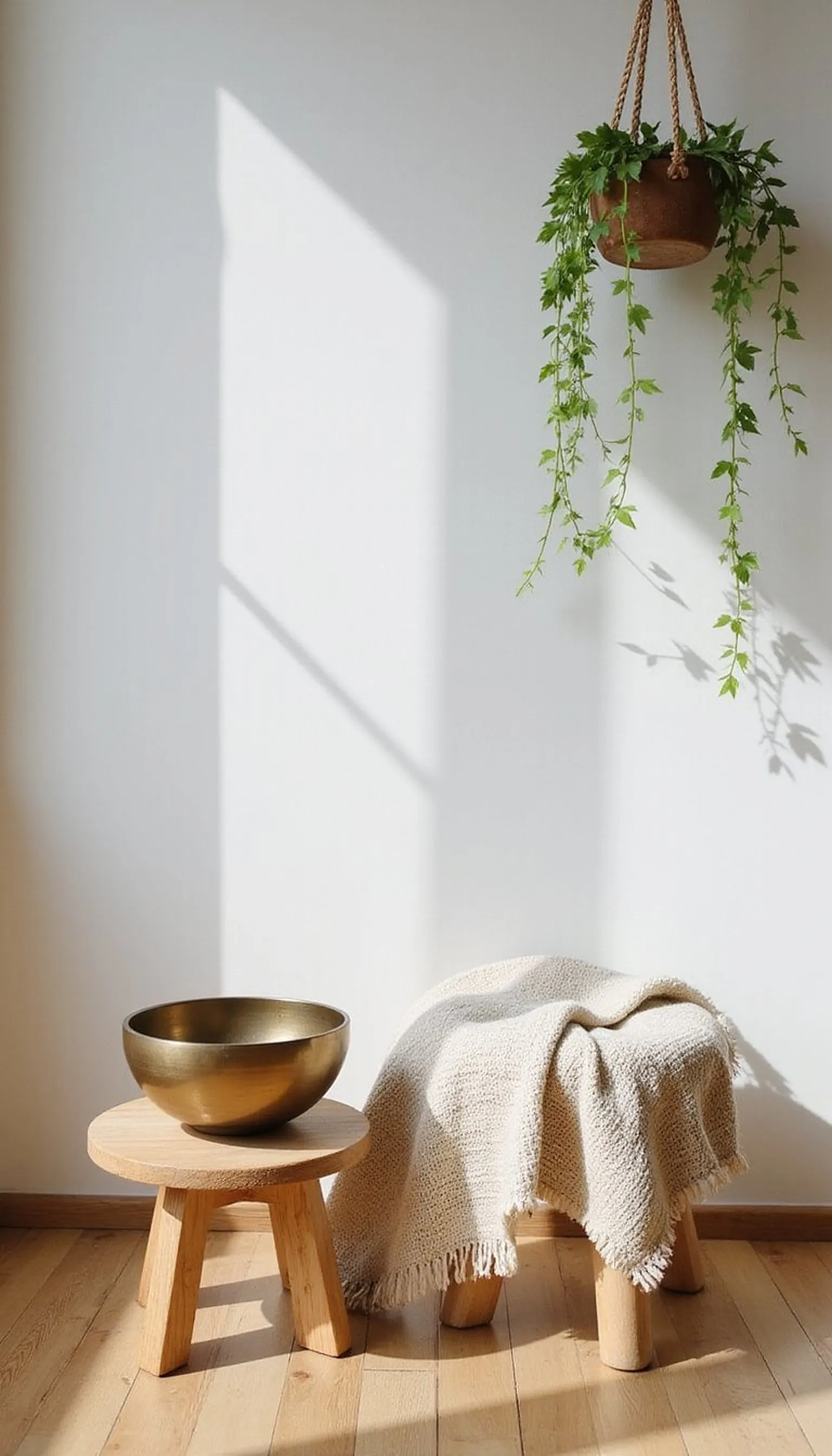 Corner with a Sound Bowl and Low Stools