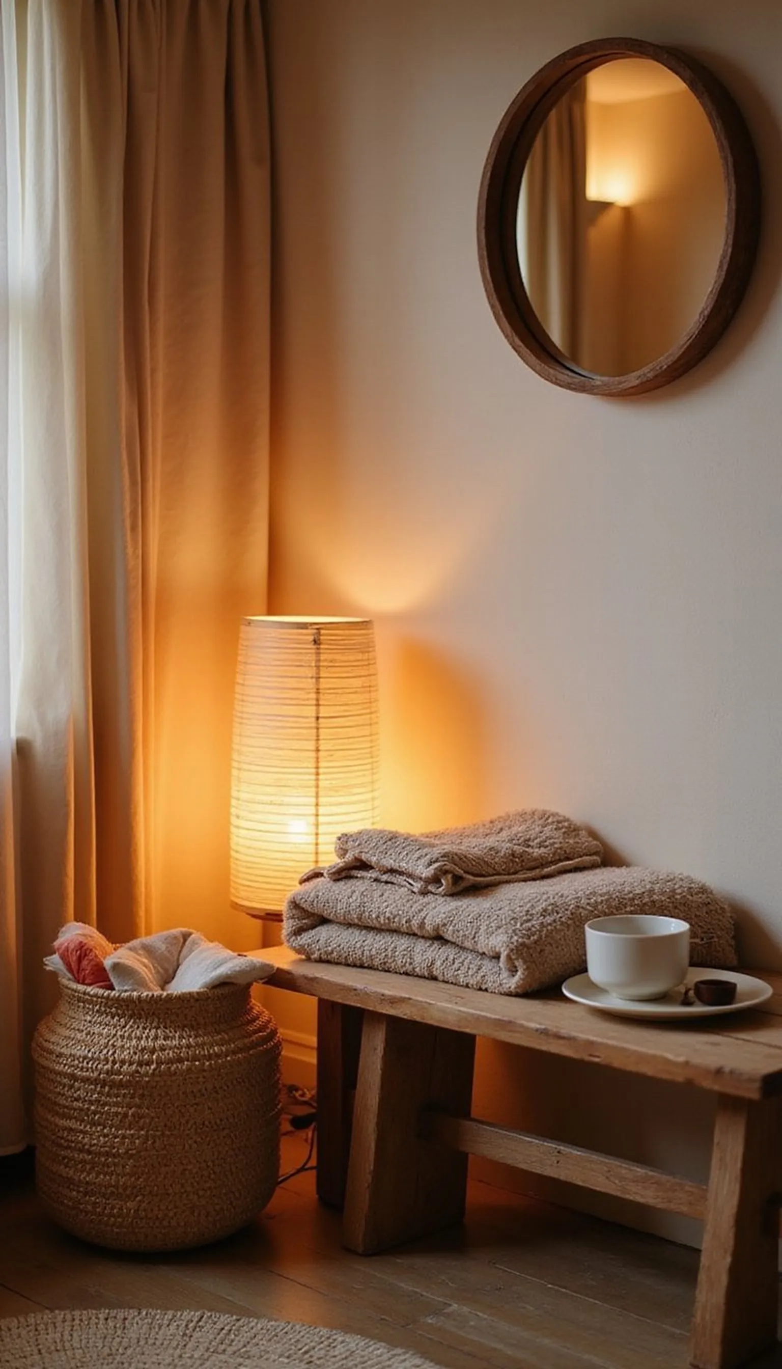 Soft Lighting with Paper Lanterns and Throws