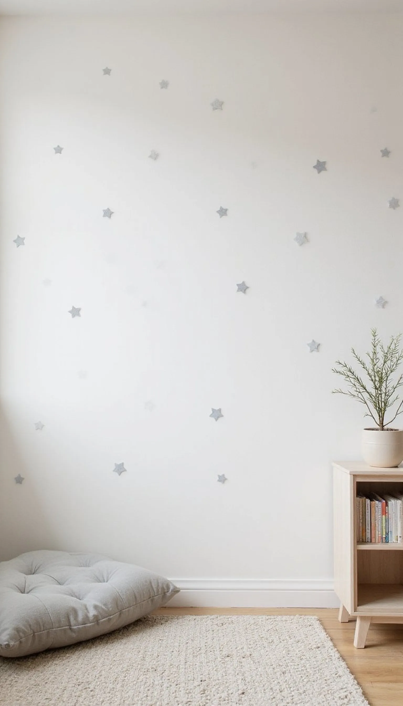 Mobile-free ceiling with gentle wall decals
