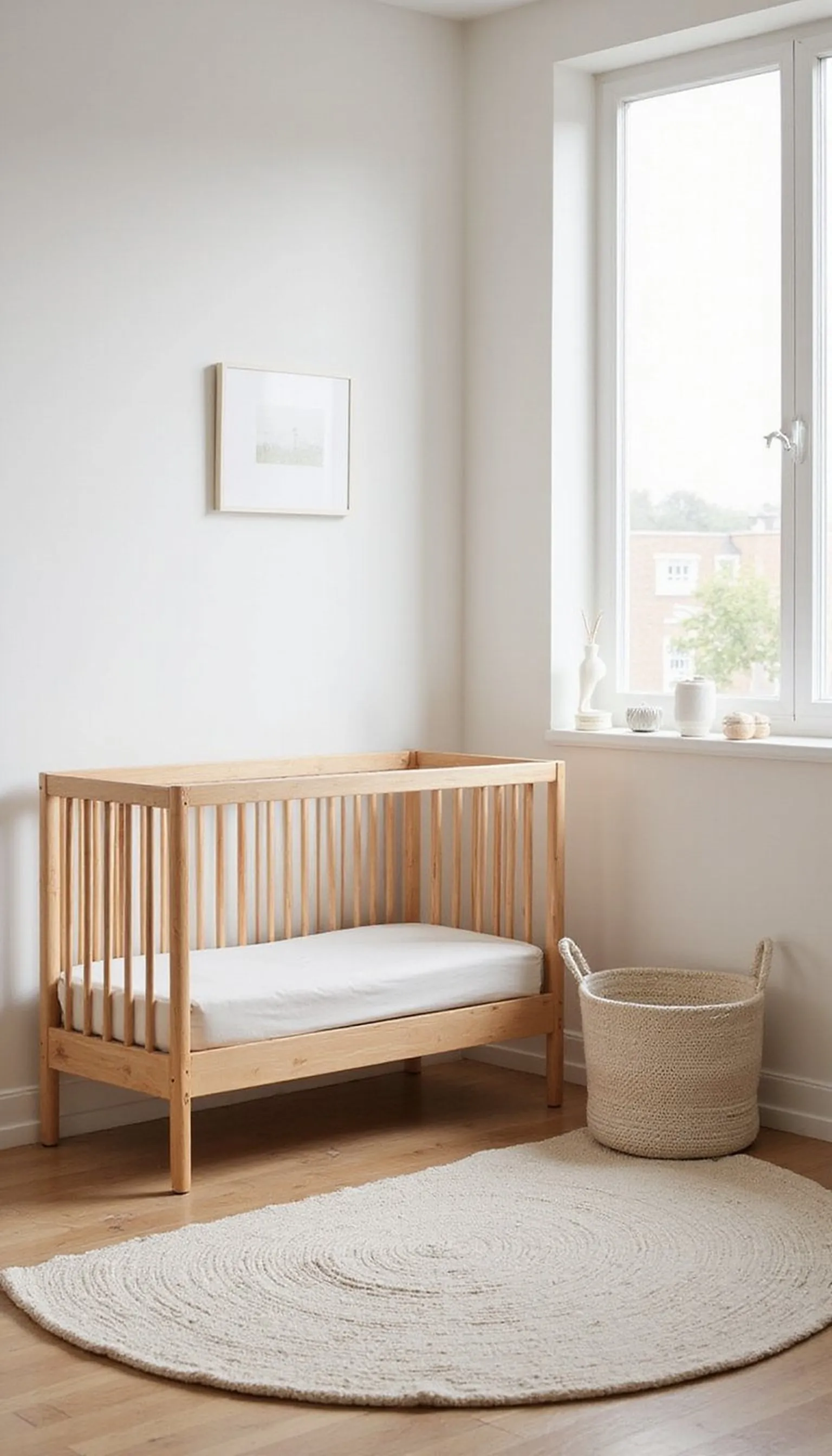 Monochrome crib corner with soft textures