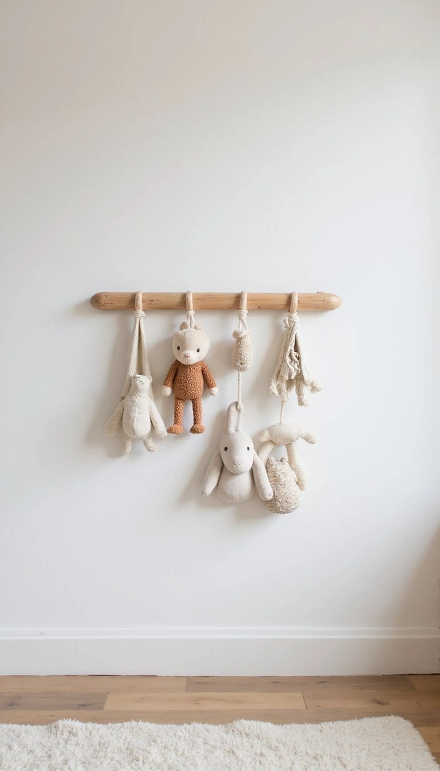 Wall-mounted toy rail keeps floor clear