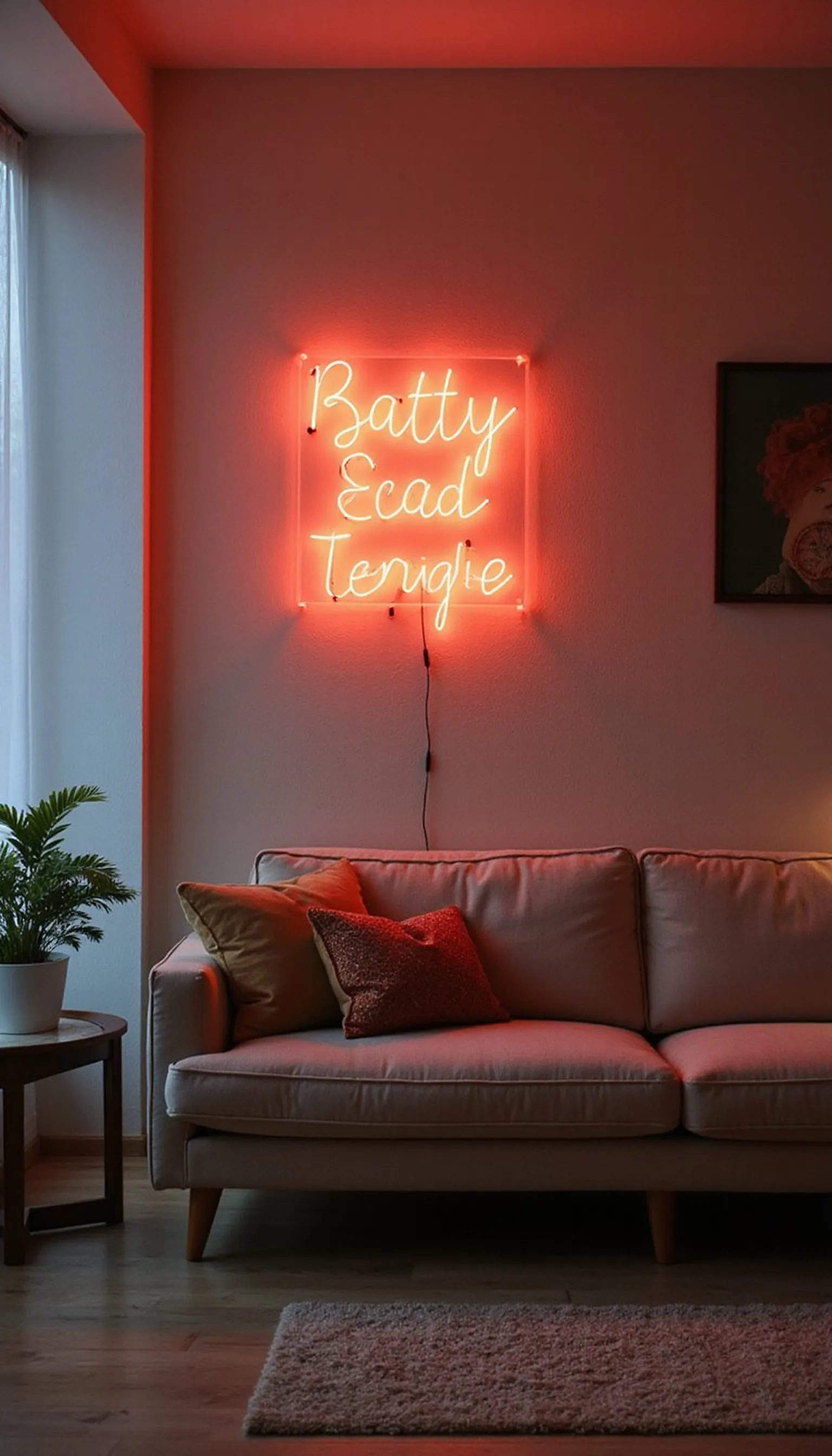 Cordless neon sign as a statement piece
