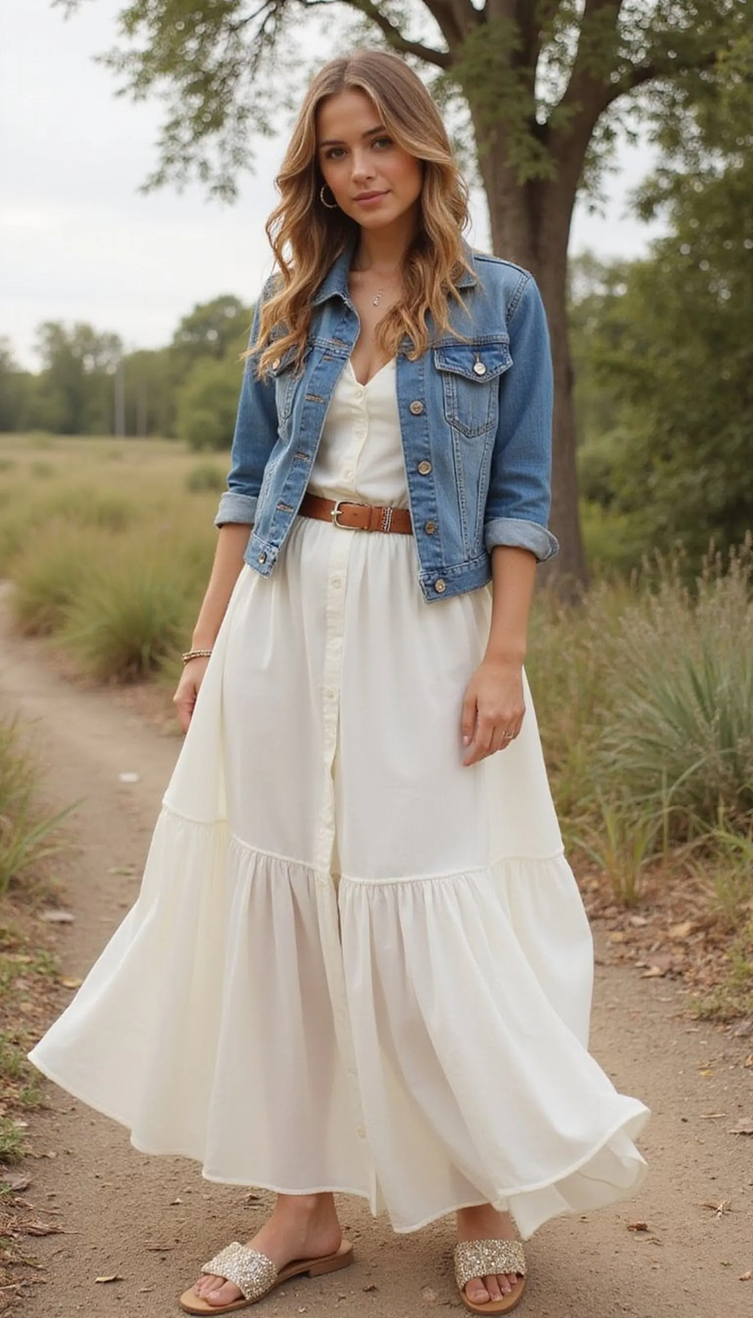 Flowy maxi with side slits for privacy