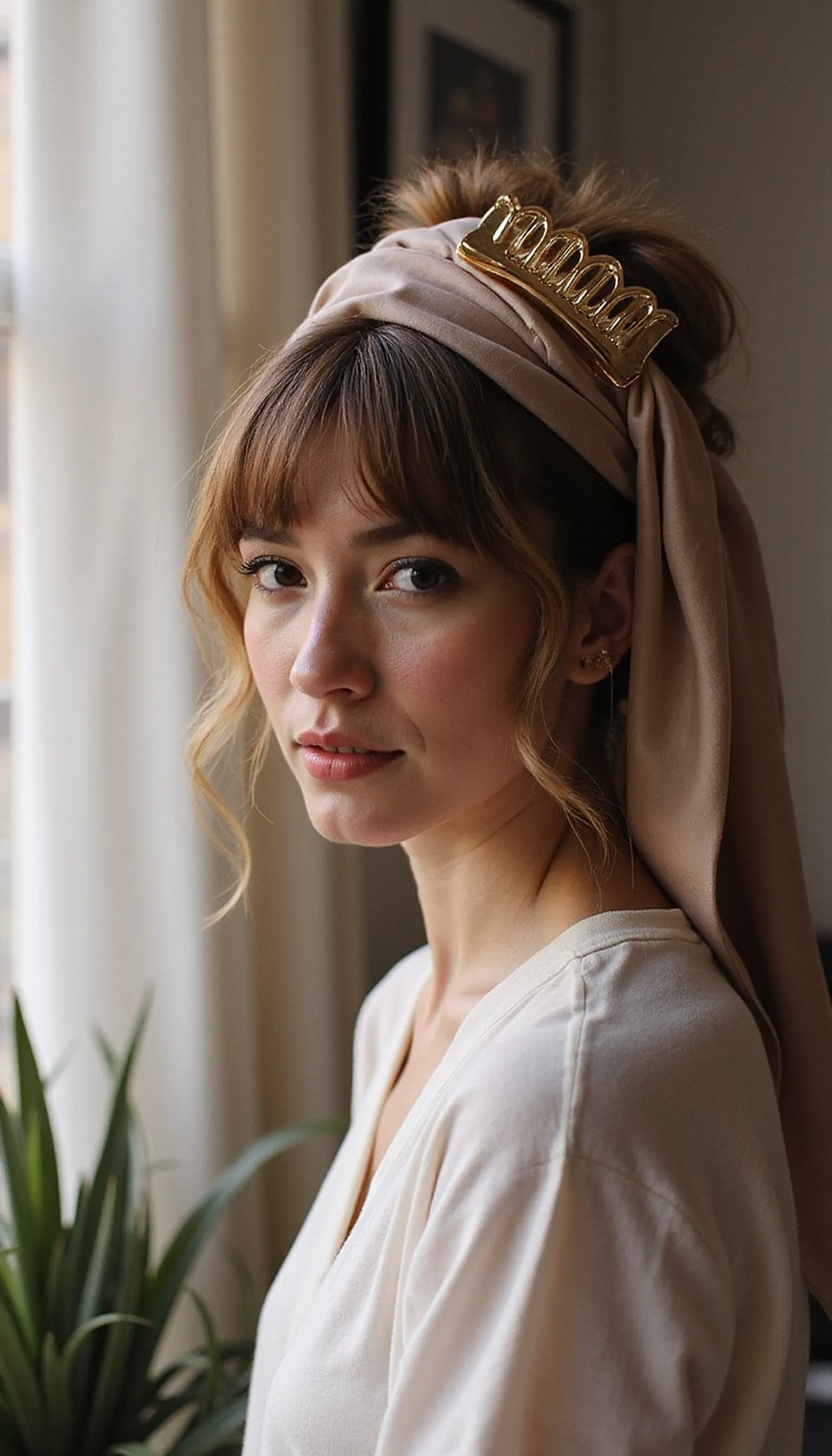 Claw Clip Silk-Scarf Updo For Quick Protection