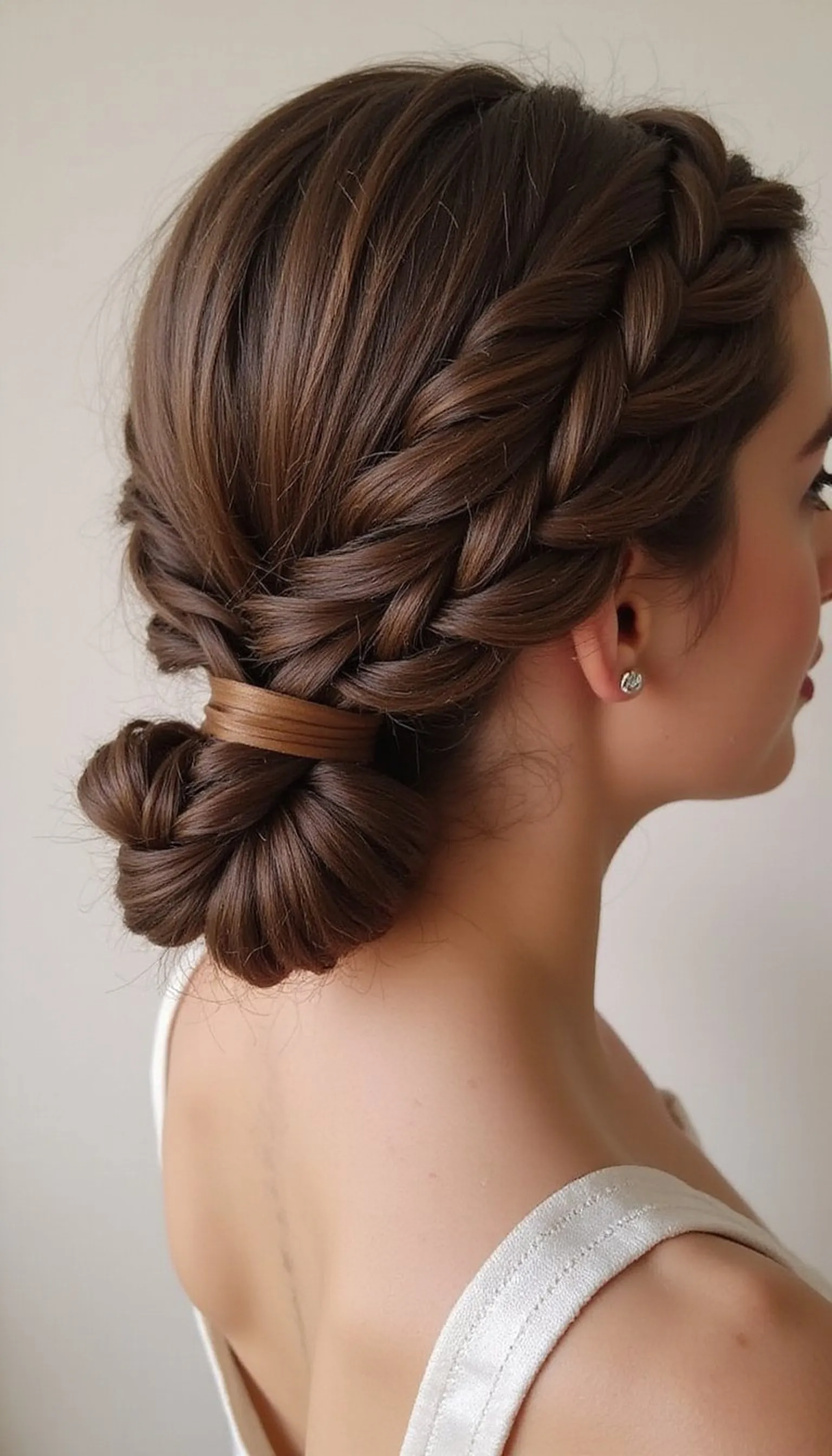 Double Dutch Braids Tucked Into Low Bun
