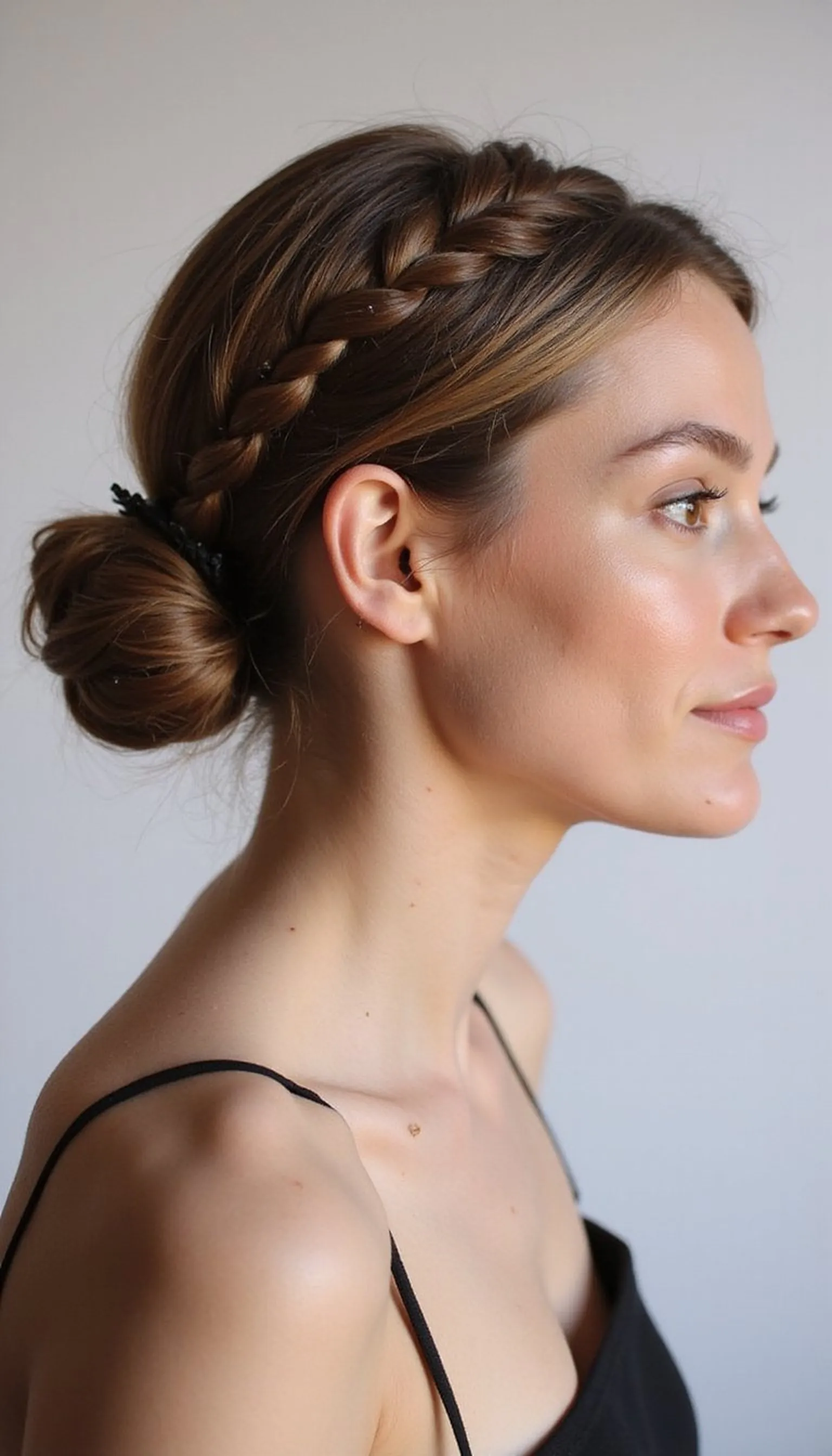 French Braid Wrapped Into A Secure Bun