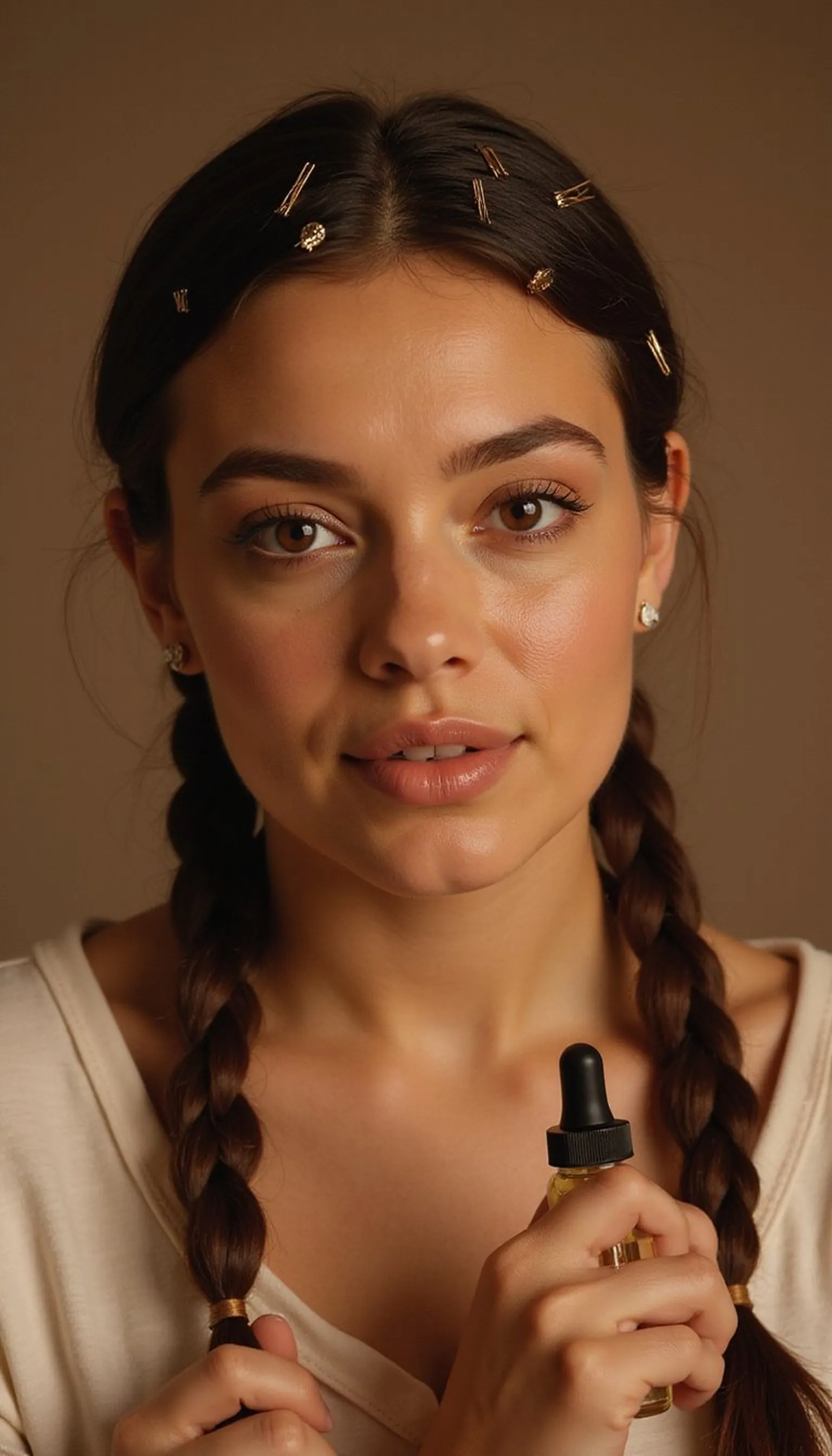 Overnight Plaits Secured With Bobby Pins