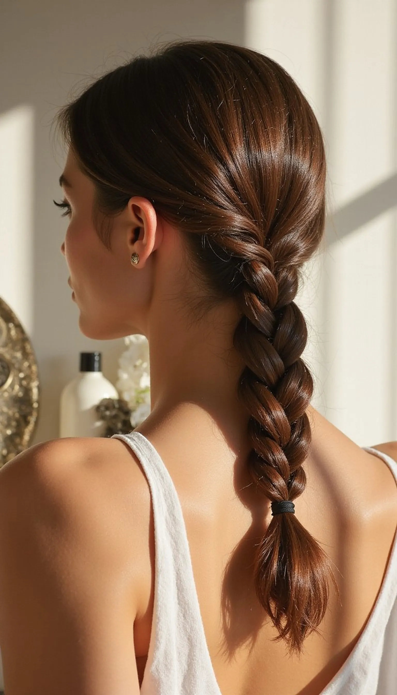 Rope Braid Low Ponytail For Gentle Hold