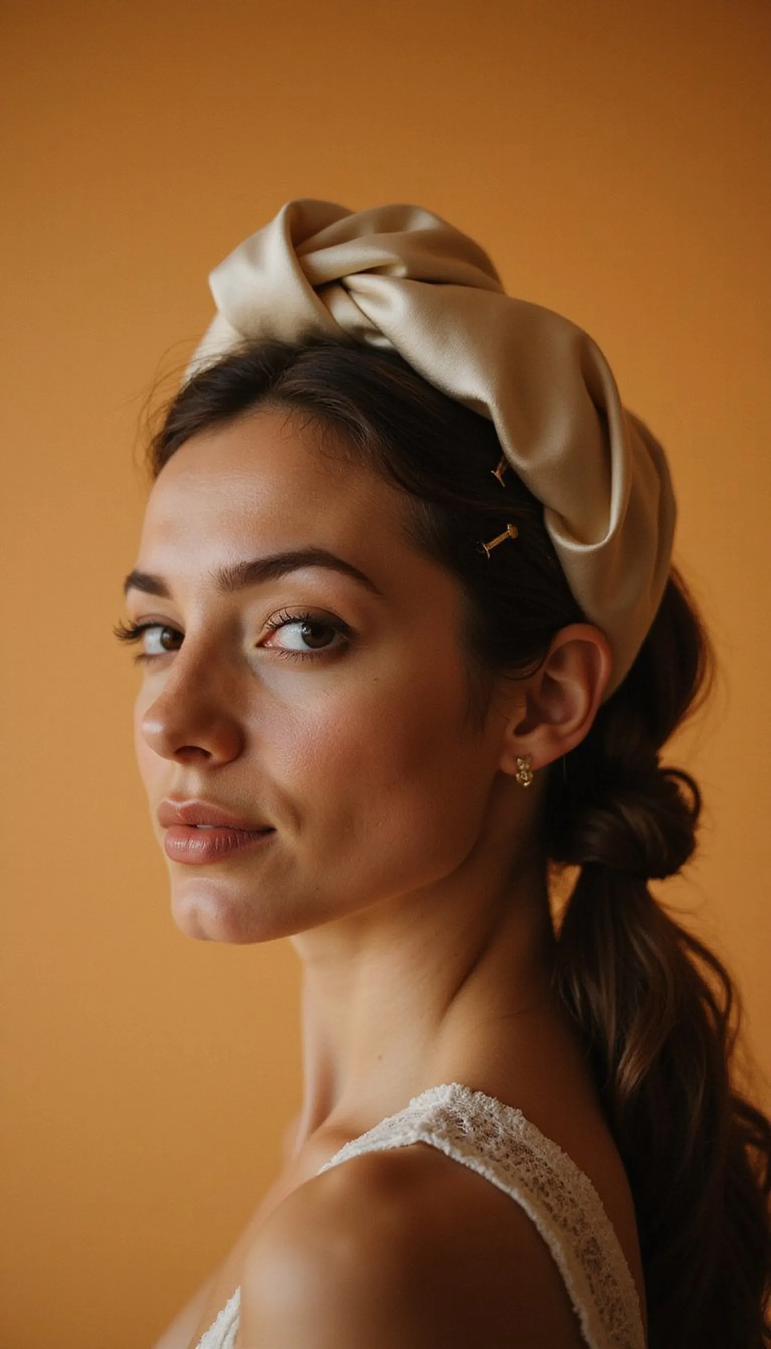 Twisted Halo With Satin Headband Tuck