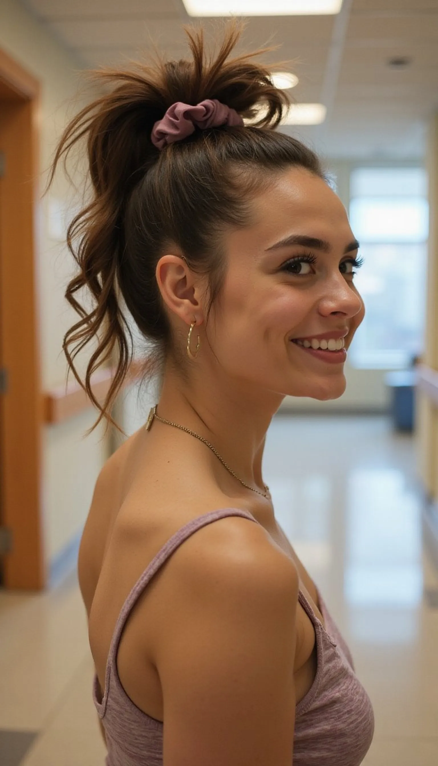 High Pony With Scrunchie For Speed