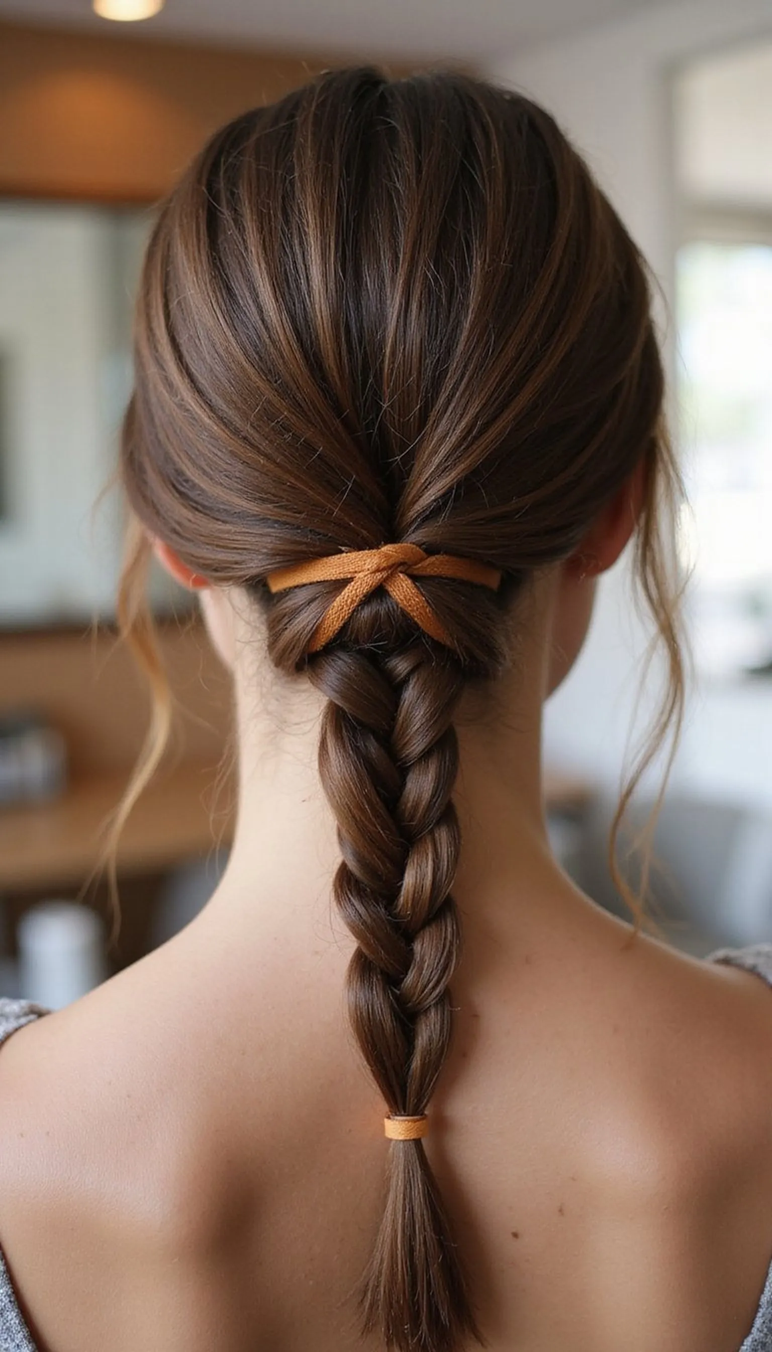 Low Braided Wrap To Keep Hair Flat