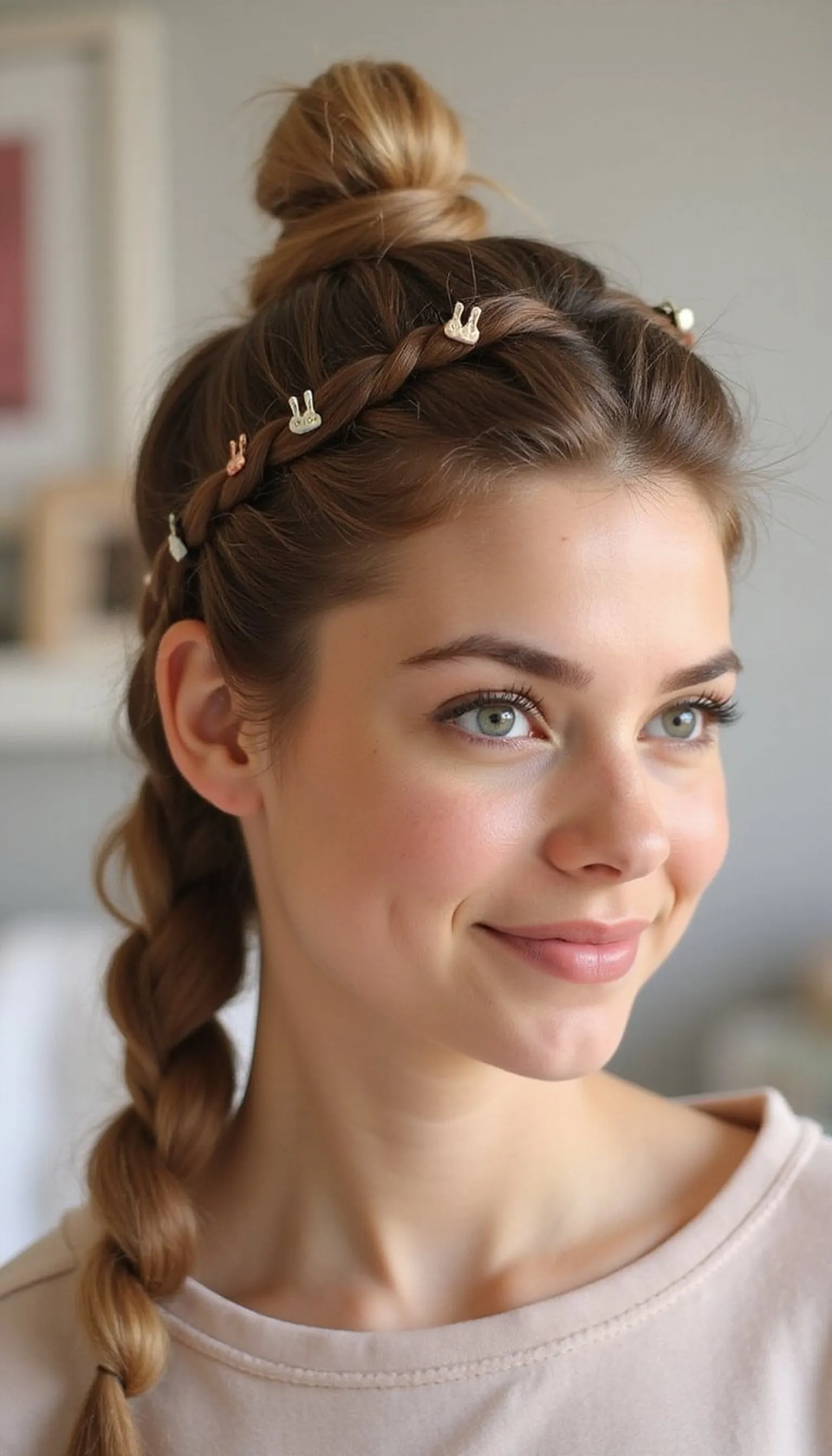 Braided Front Twist With Bobby Pins