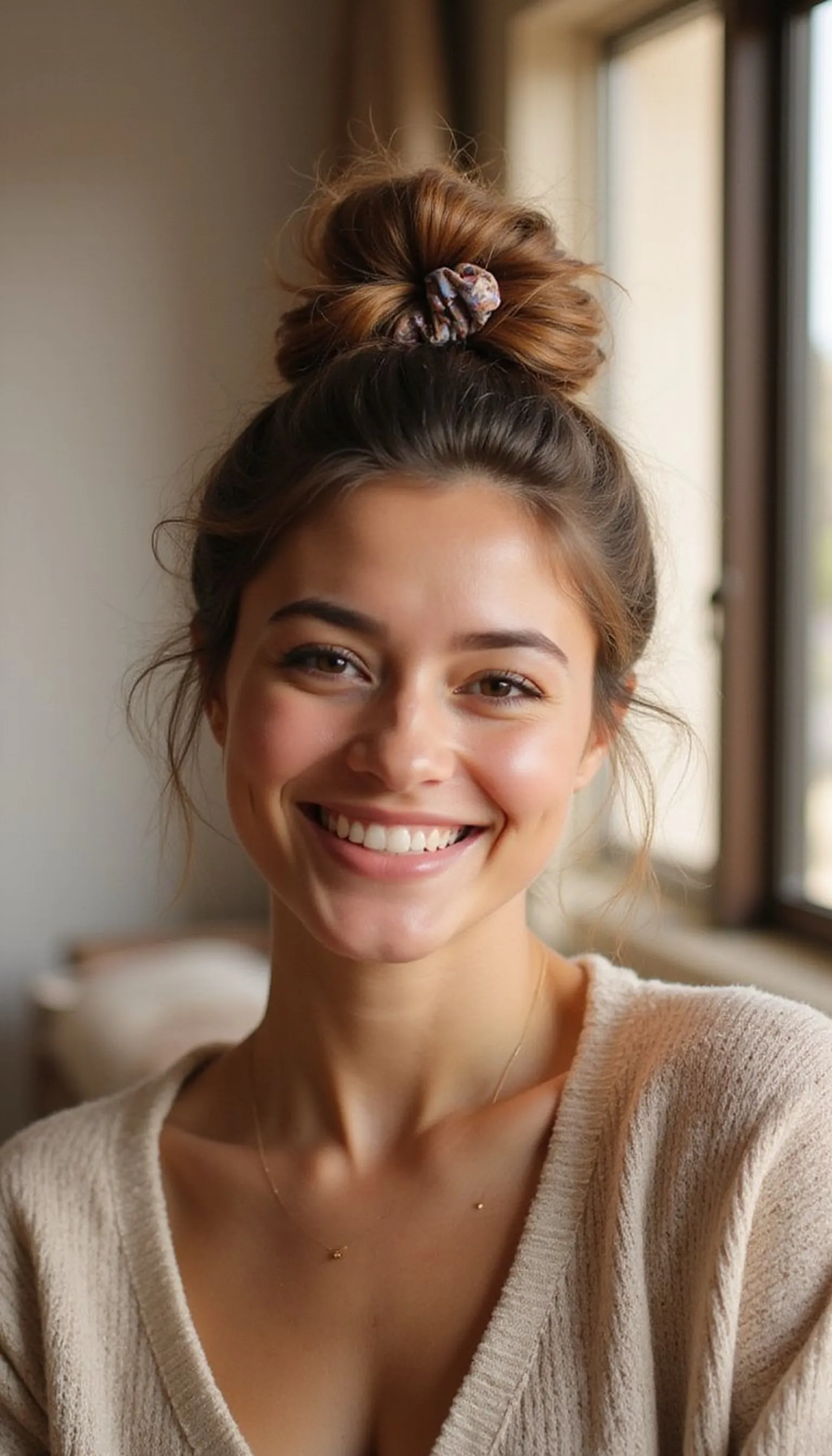 One-Handed Top Knot With Scrunchie