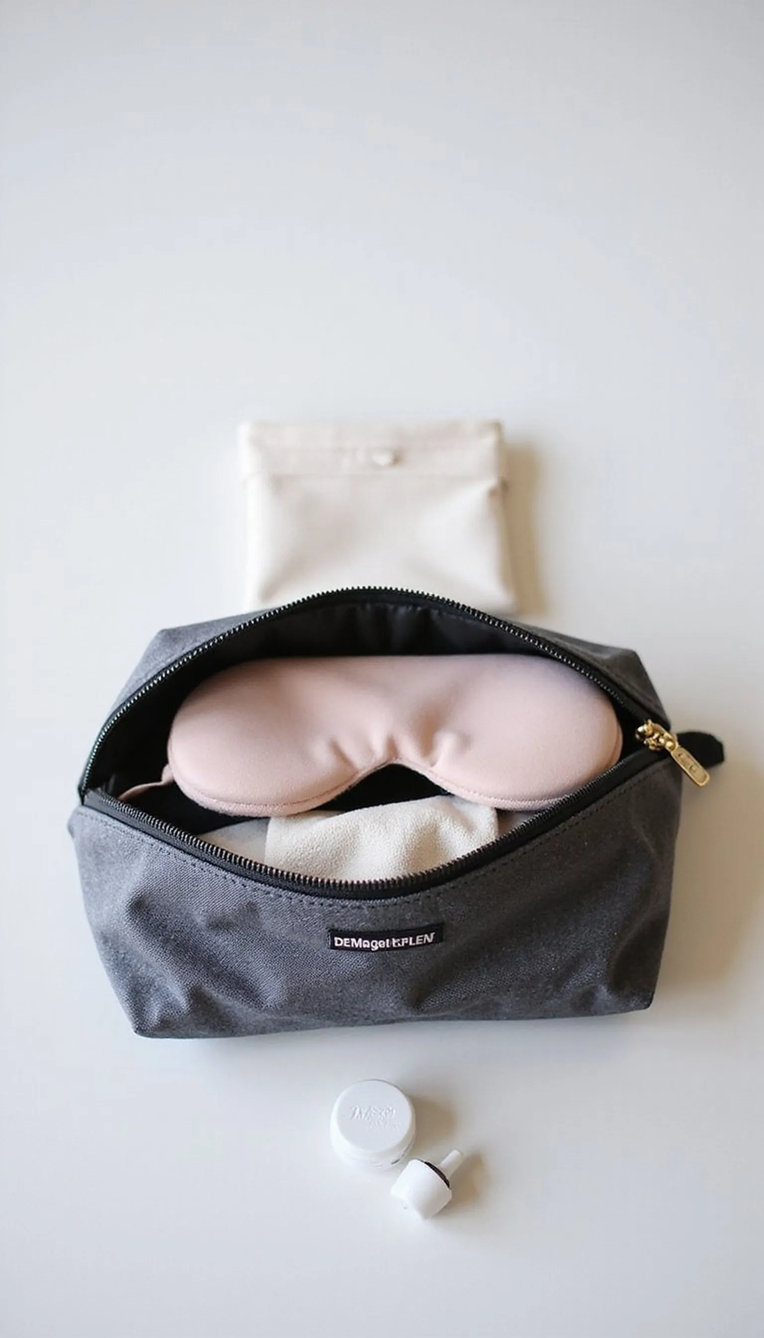 Eye mask and earplugs: classic red-eye duo